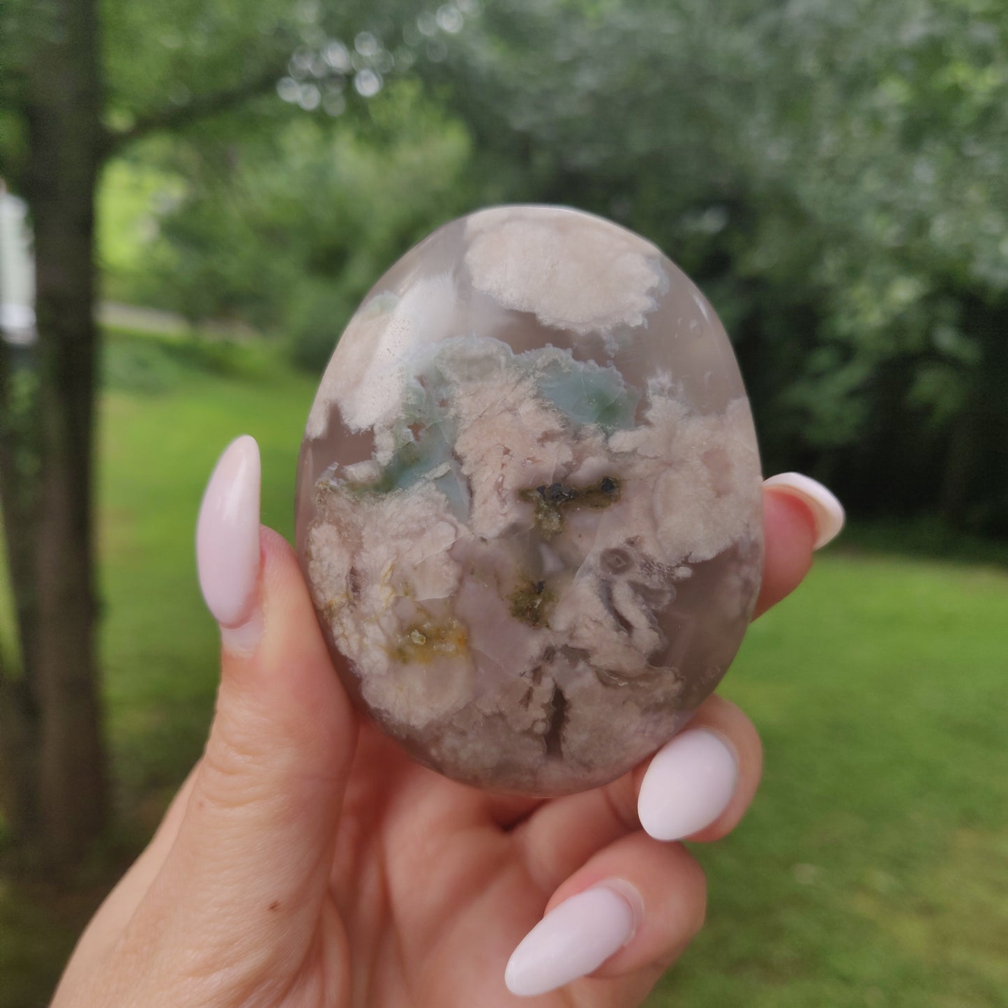 Flower Agate Palm Stone (#51) - Simply Affinity