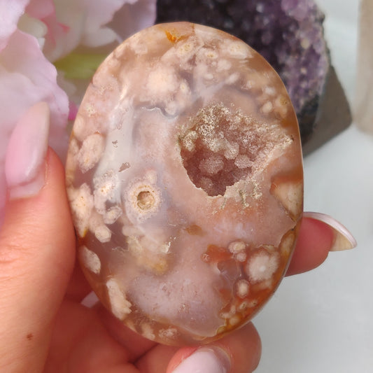 Flower Agate Palm Stone (#55) - Simply Affinity