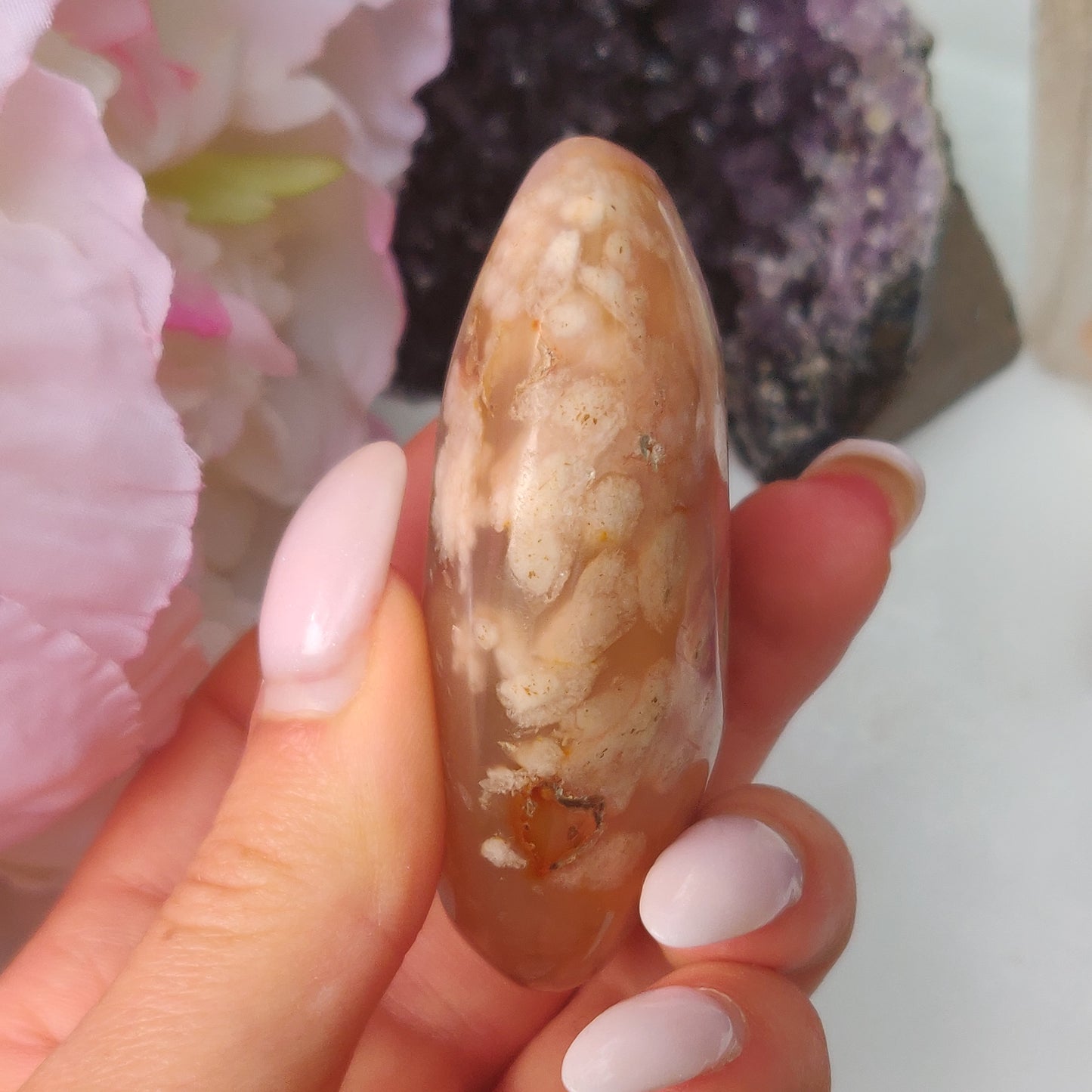 Flower Agate Palm Stone (#55) - Simply Affinity