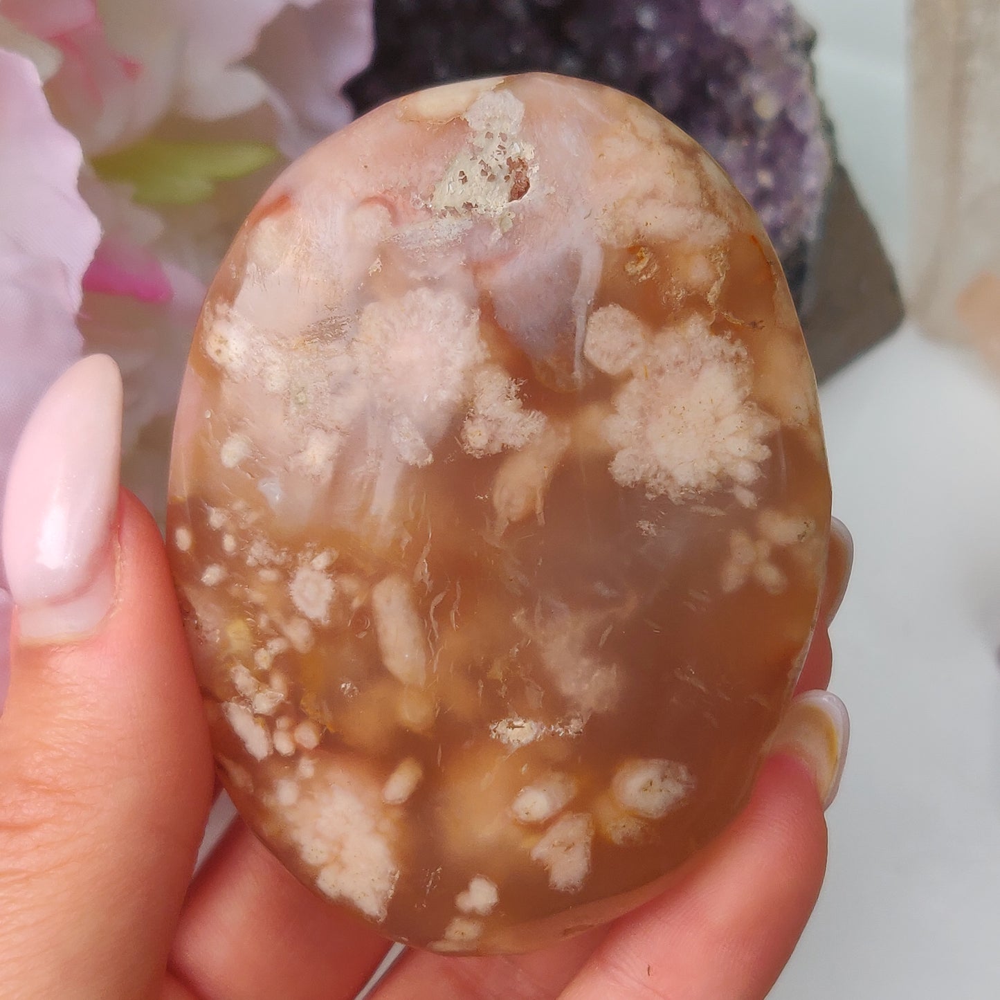 Flower Agate Palm Stone (#55) - Simply Affinity