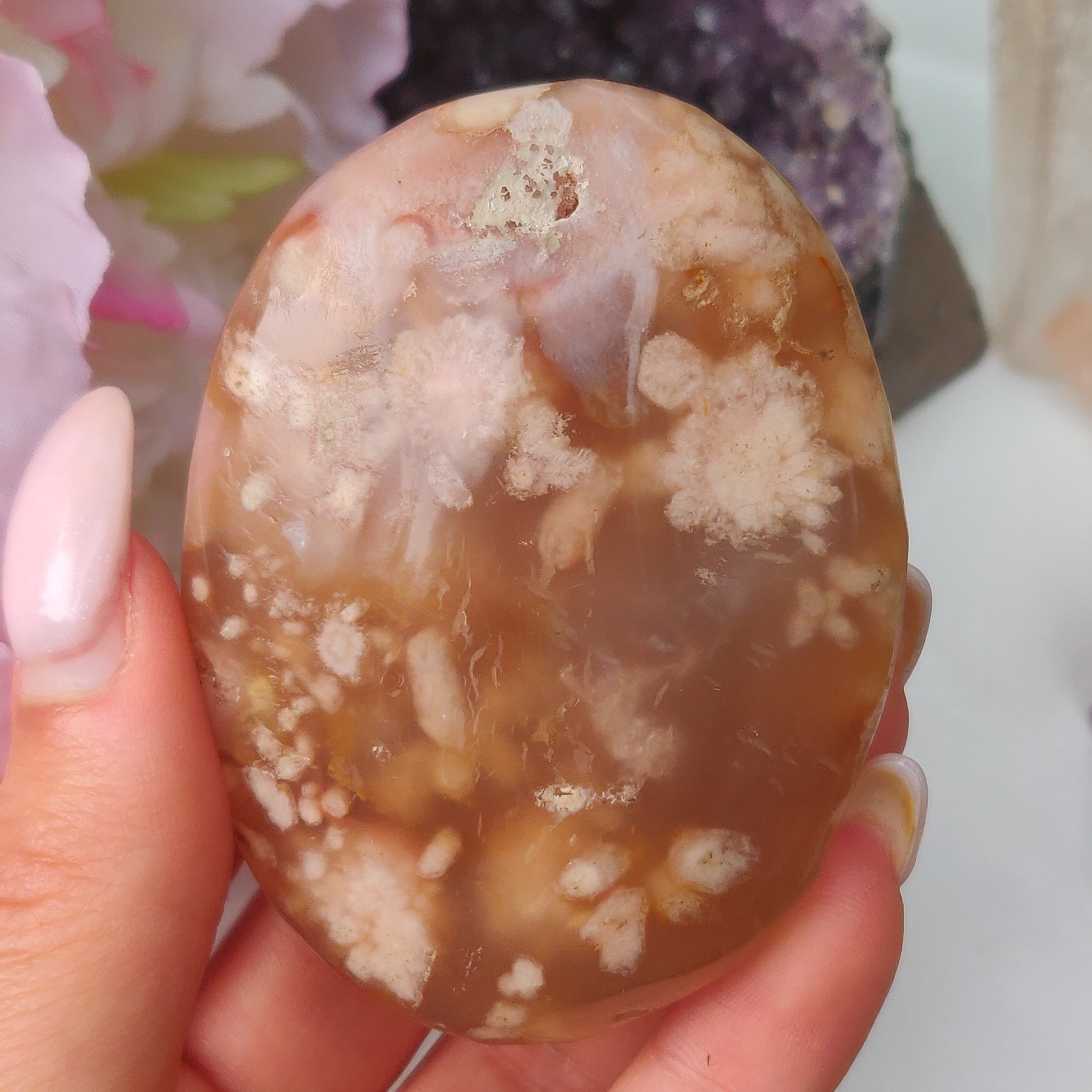 Flower Agate Palm Stone (#55) - Simply Affinity