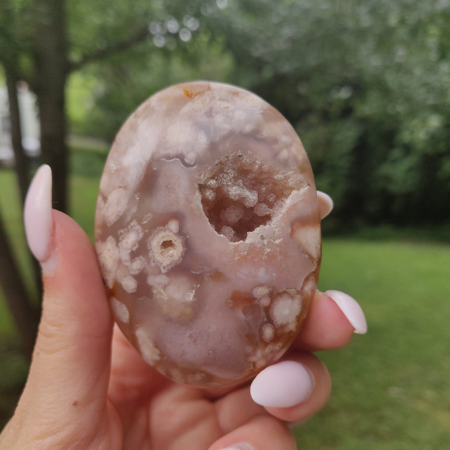 Flower Agate Palm Stone (#55) - Simply Affinity