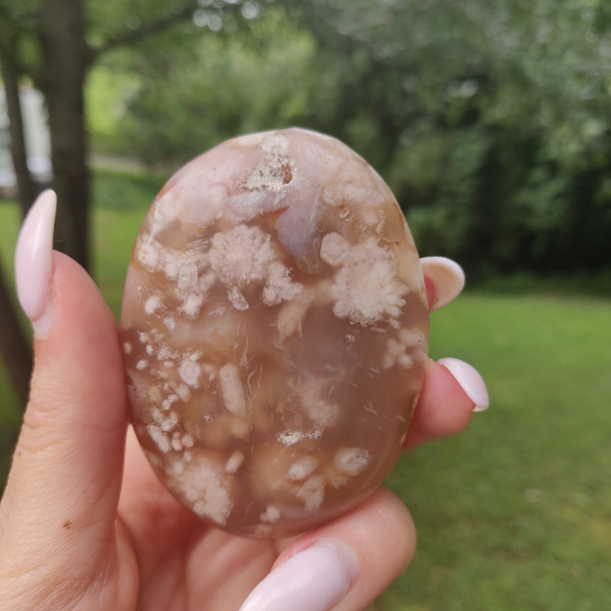 Flower Agate Palm Stone (#55) - Simply Affinity