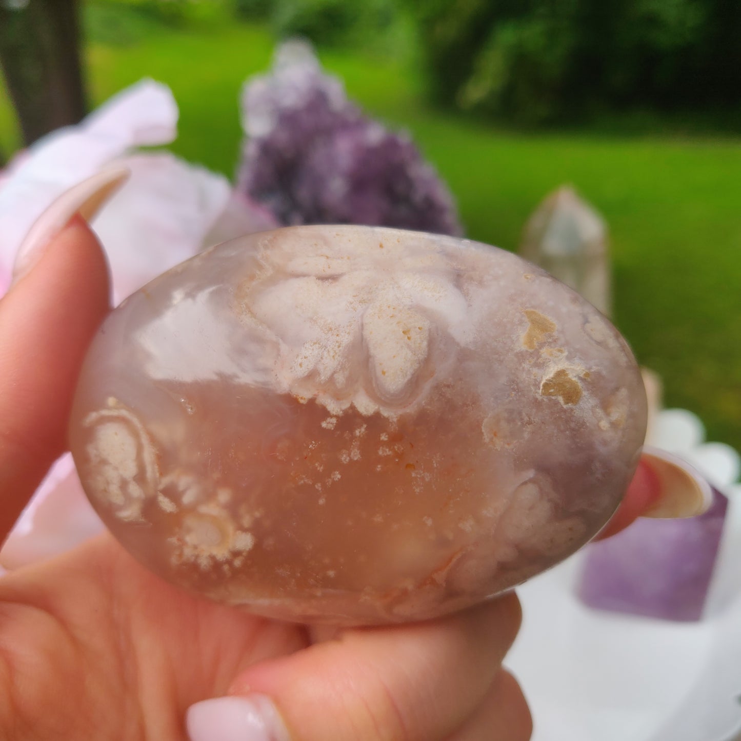 Flower Agate Palm Stone (#56) - Simply Affinity