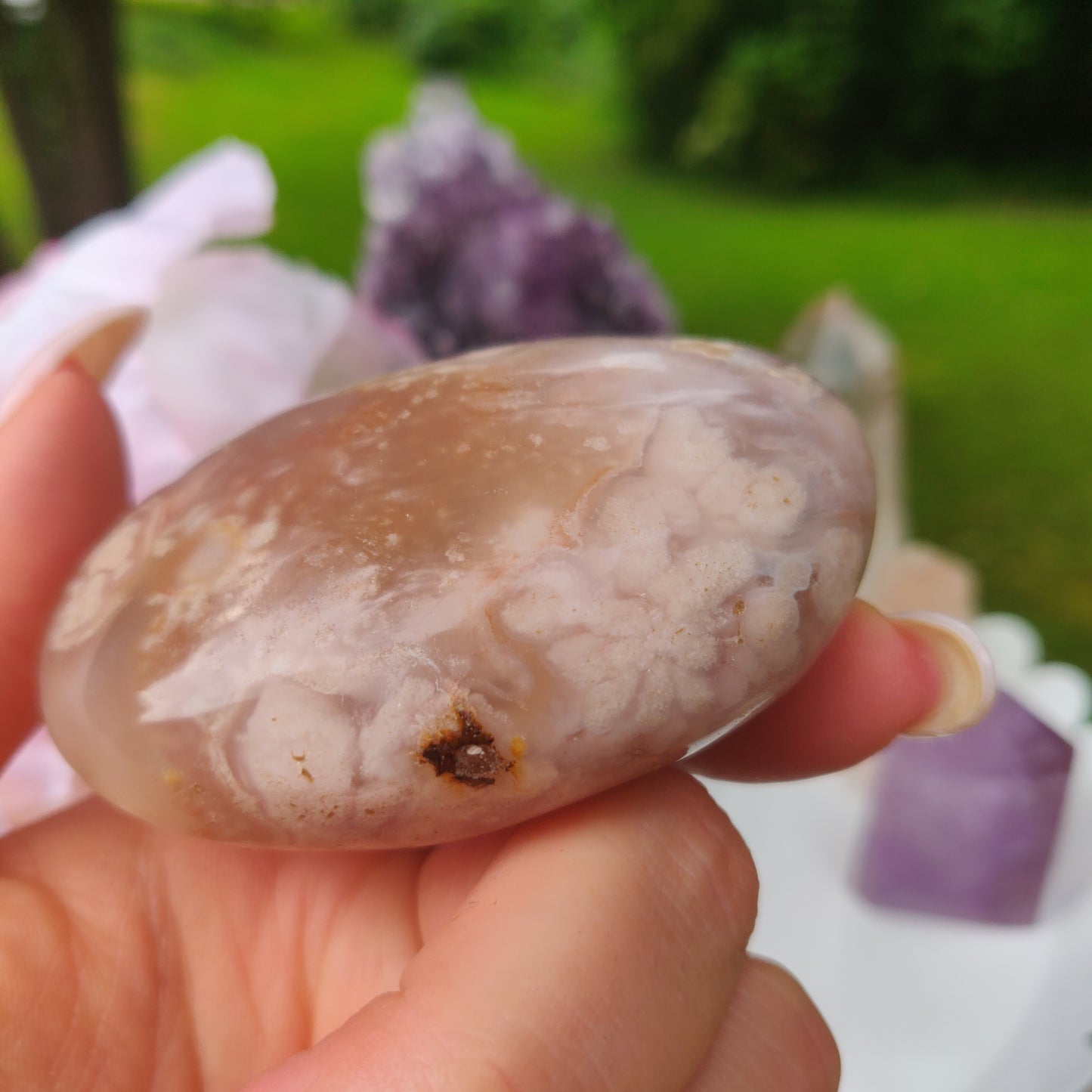 Flower Agate Palm Stone (#56) - Simply Affinity