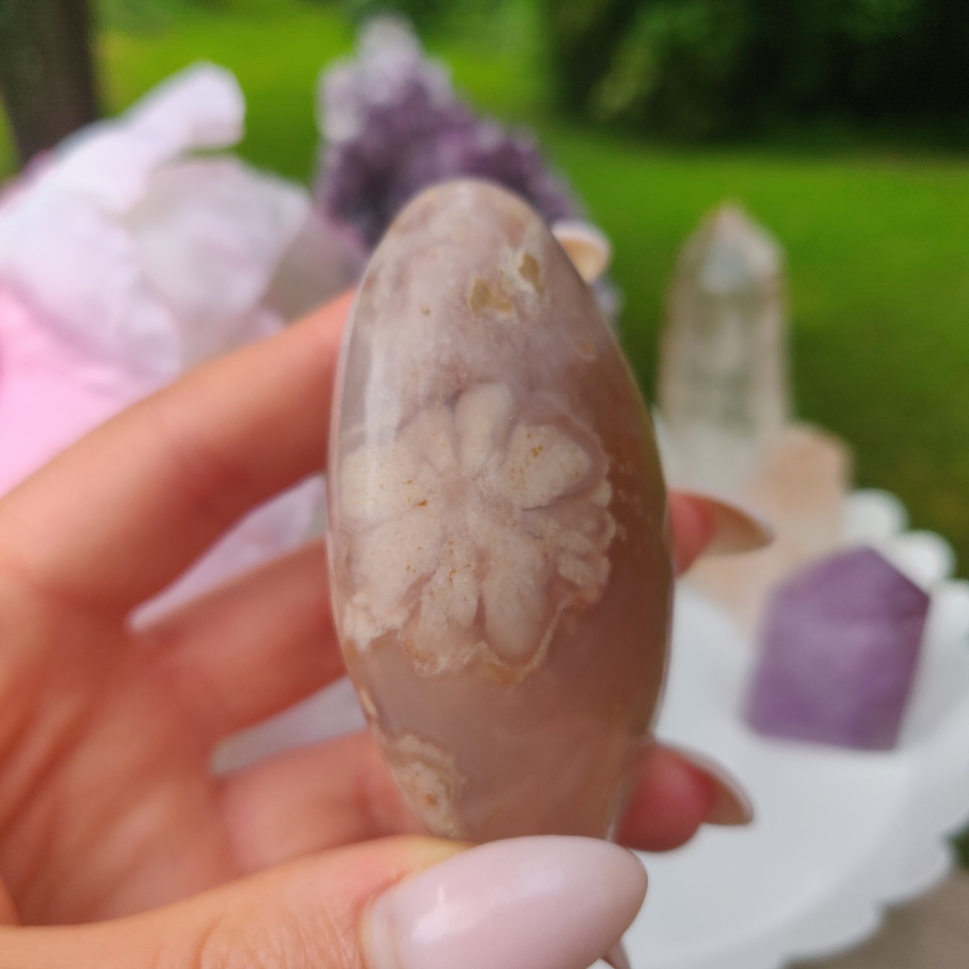 Flower Agate Palm Stone (#56) - Simply Affinity