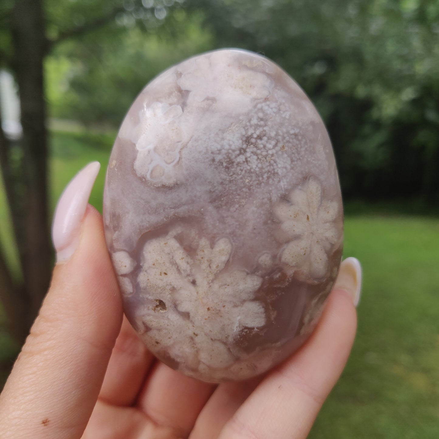 Flower Agate Palm Stone (#56) - Simply Affinity