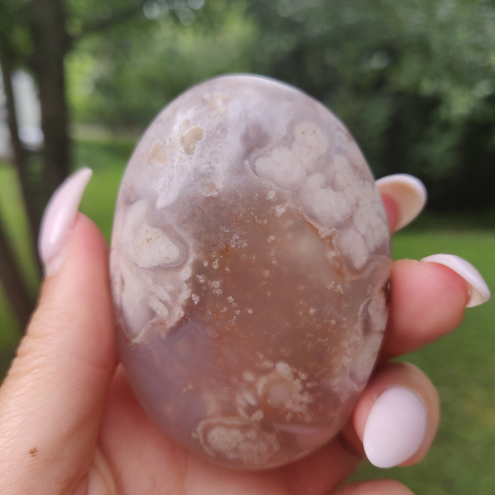 Flower Agate Palm Stone (#56) - Simply Affinity
