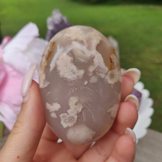 Flower Agate Palm Stone (#57) - Simply Affinity
