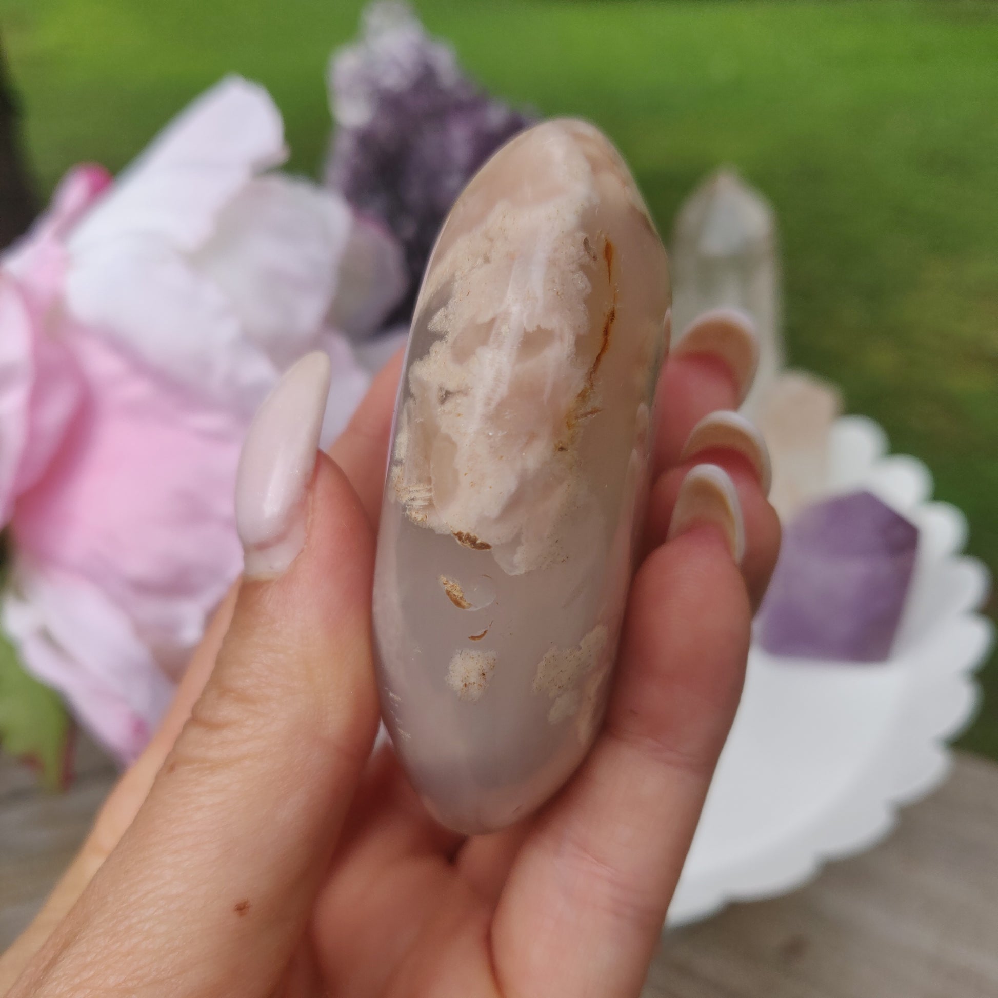 Flower Agate Palm Stone (#57) - Simply Affinity