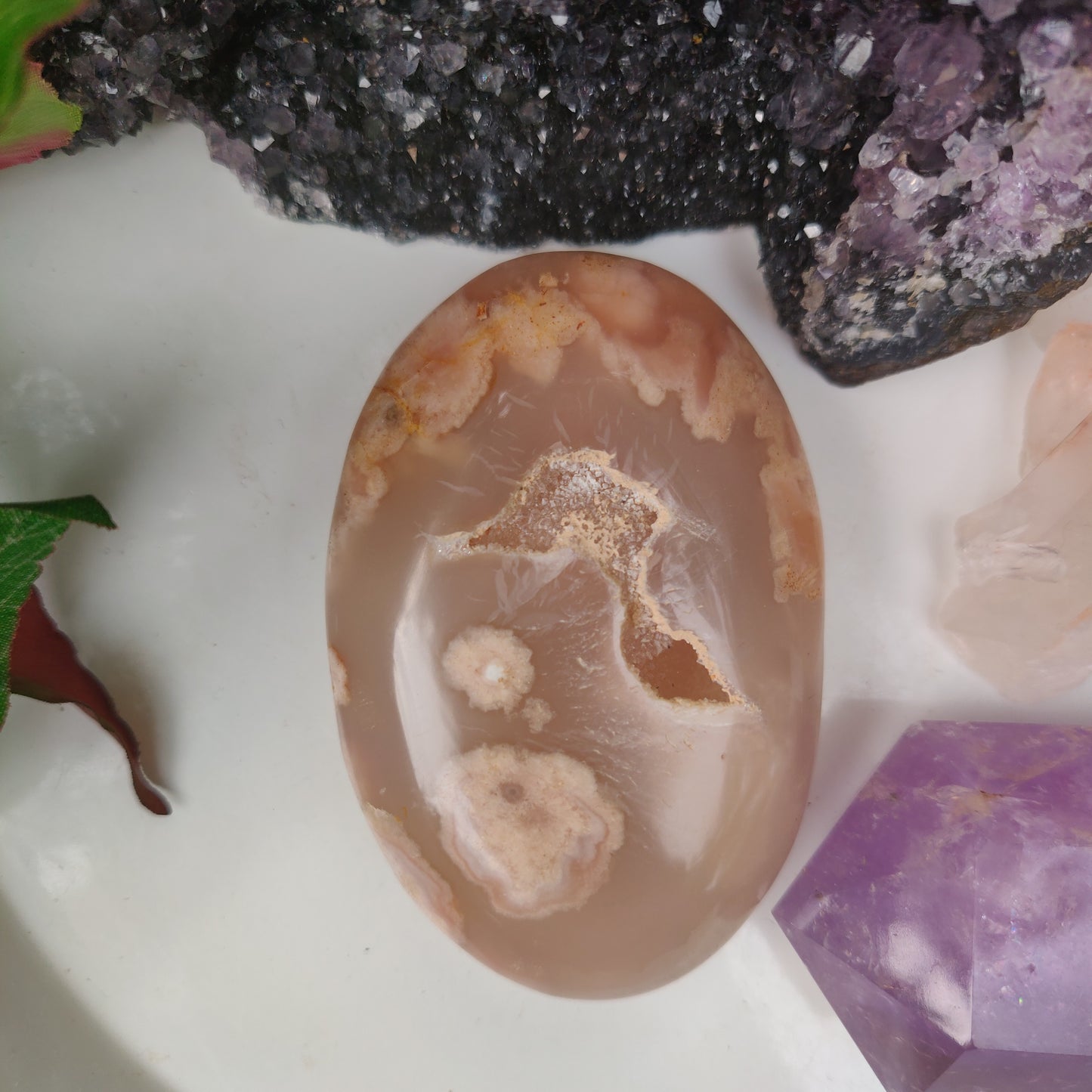 Flower Agate Palm Stone (#57) - Simply Affinity