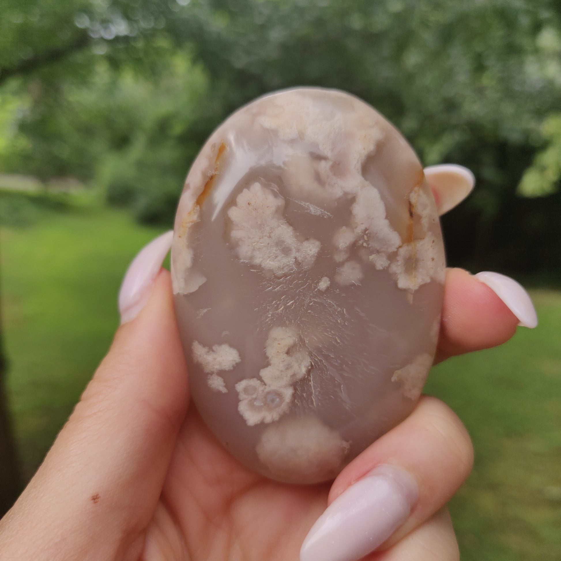 Flower Agate Palm Stone (#57) - Simply Affinity