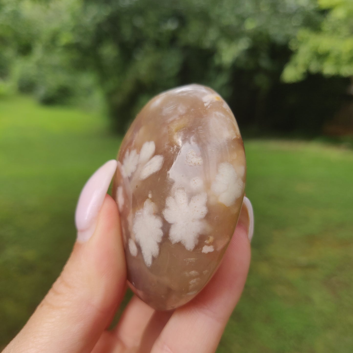 Flower Agate Palm Stone (#58) - Simply Affinity