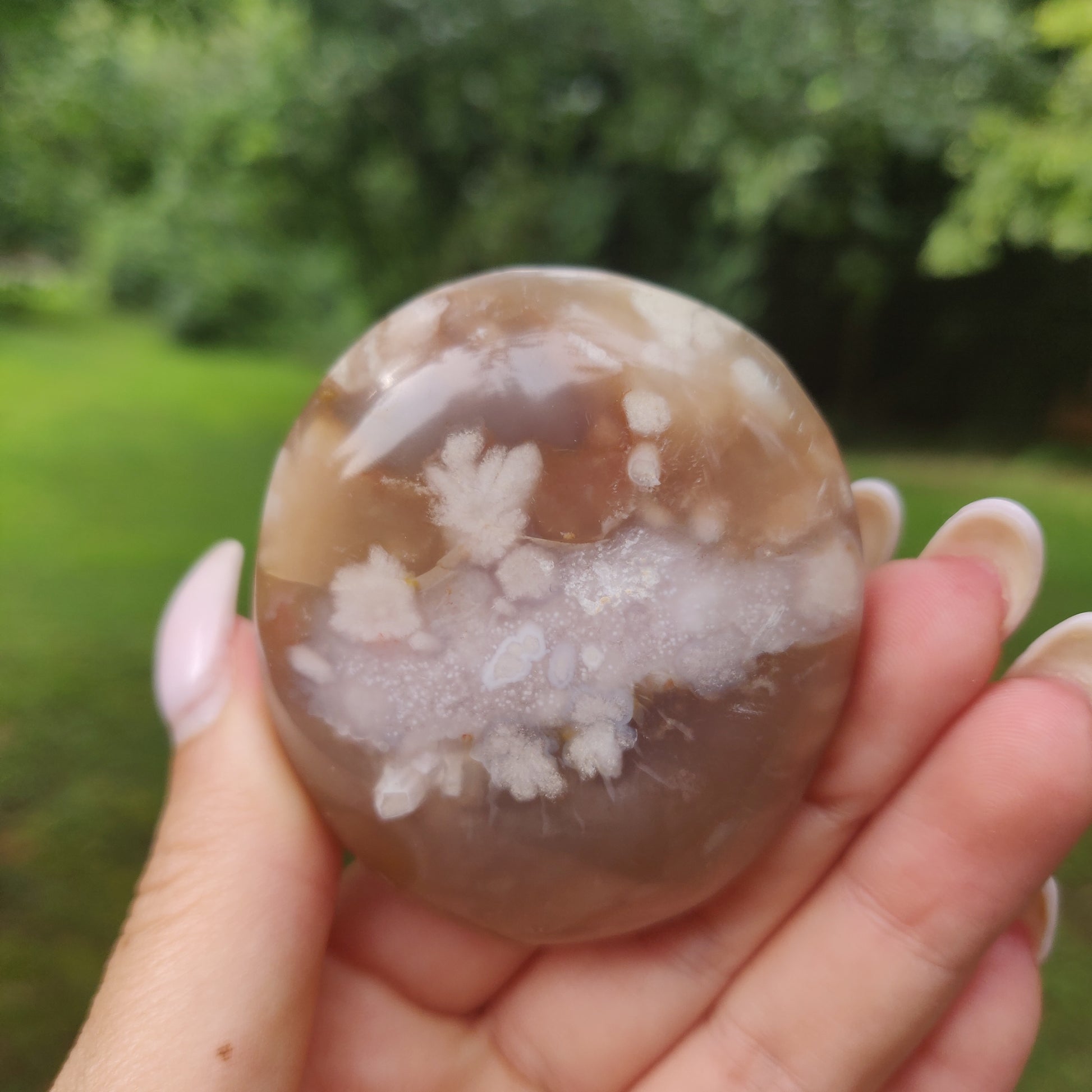 Flower Agate Palm Stone (#58) - Simply Affinity