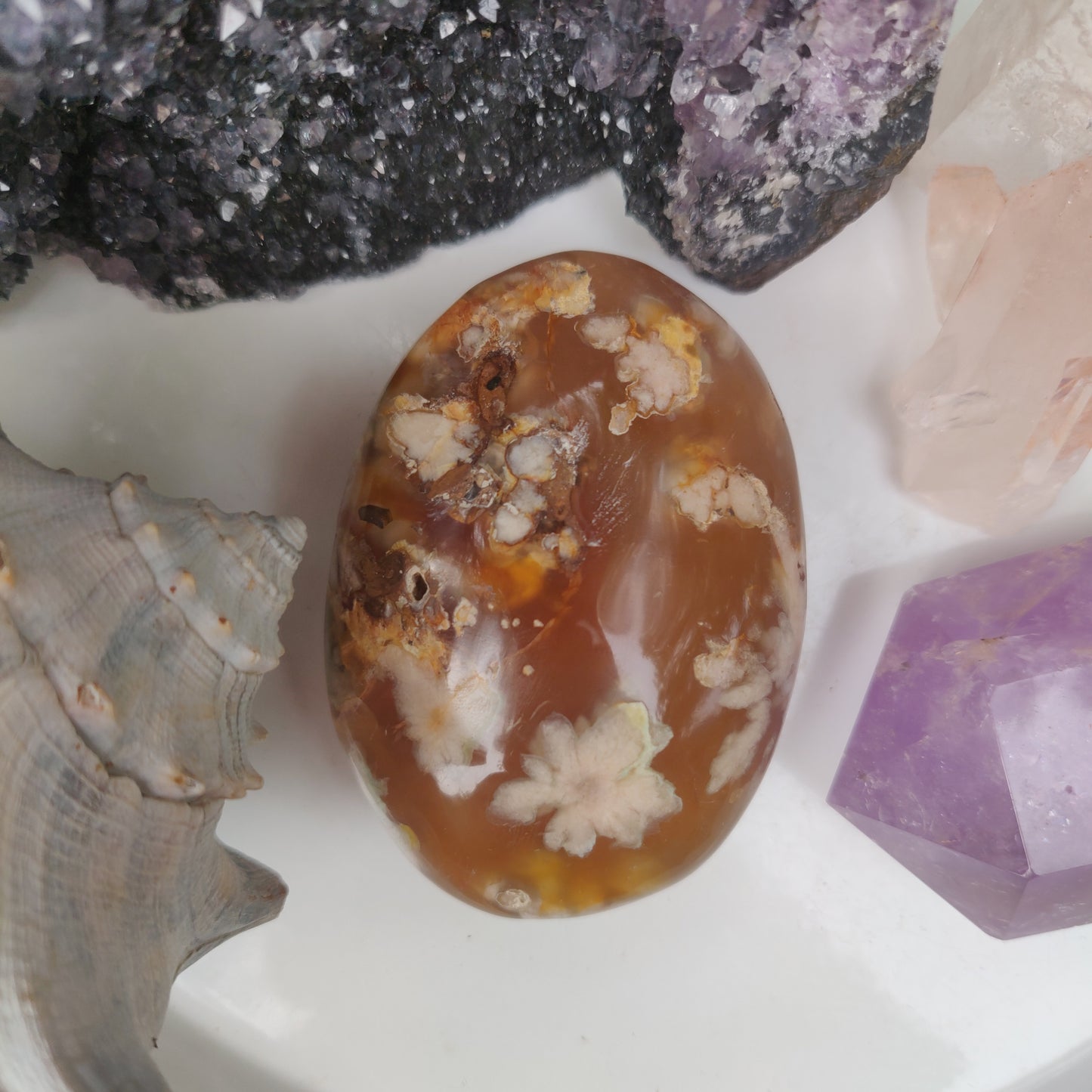 Flower Agate Palm Stone (#59) - Simply Affinity