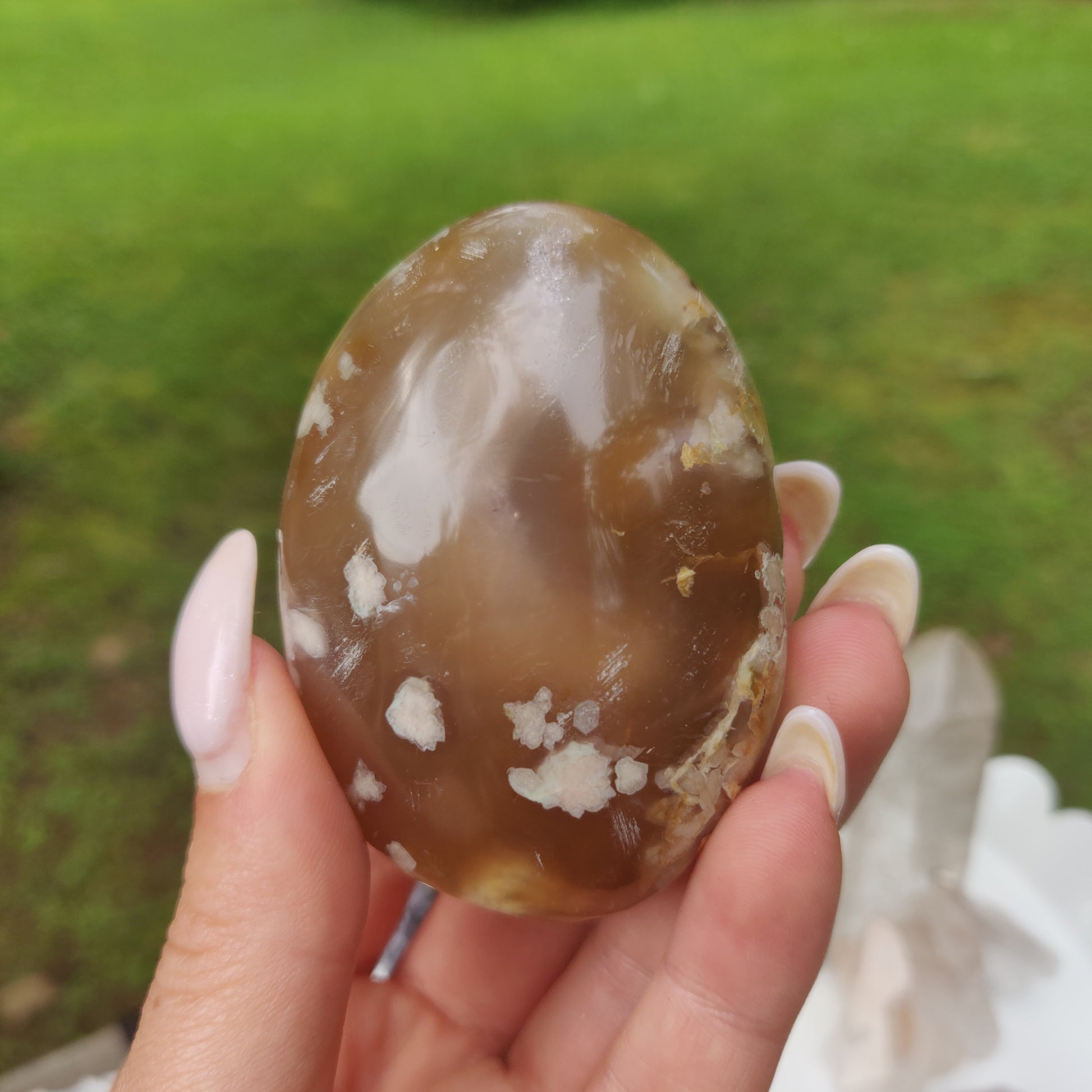 Flower Agate Palm Stone (#59) - Simply Affinity