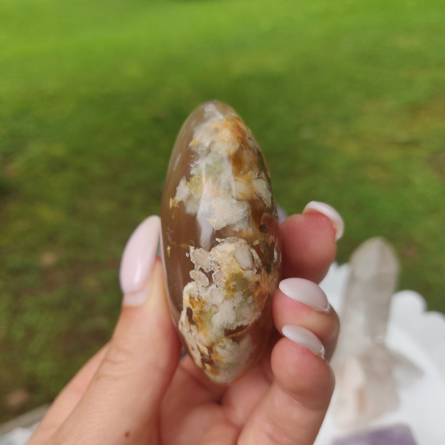 Flower Agate Palm Stone (#59) - Simply Affinity