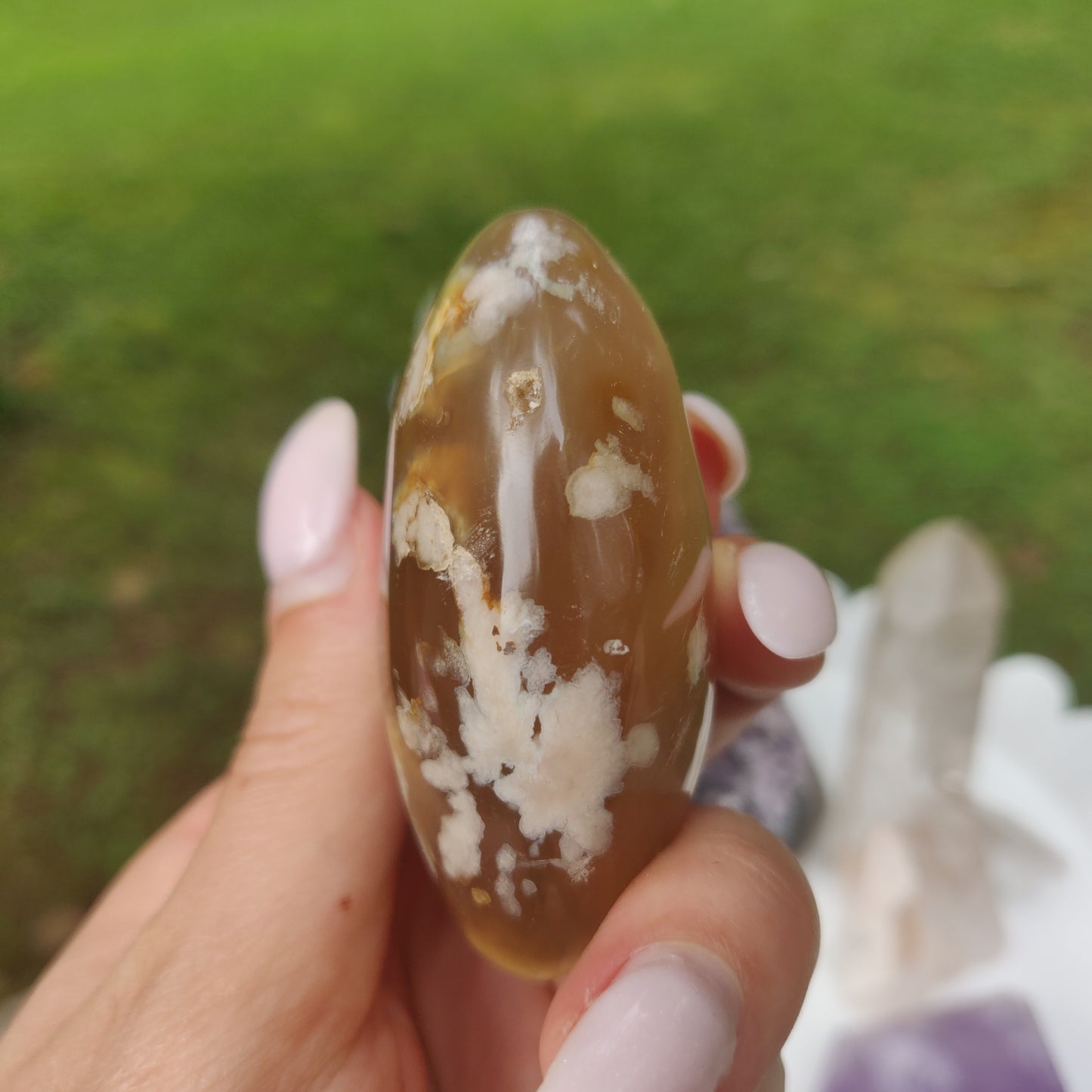 Flower Agate Palm Stone (#59) - Simply Affinity