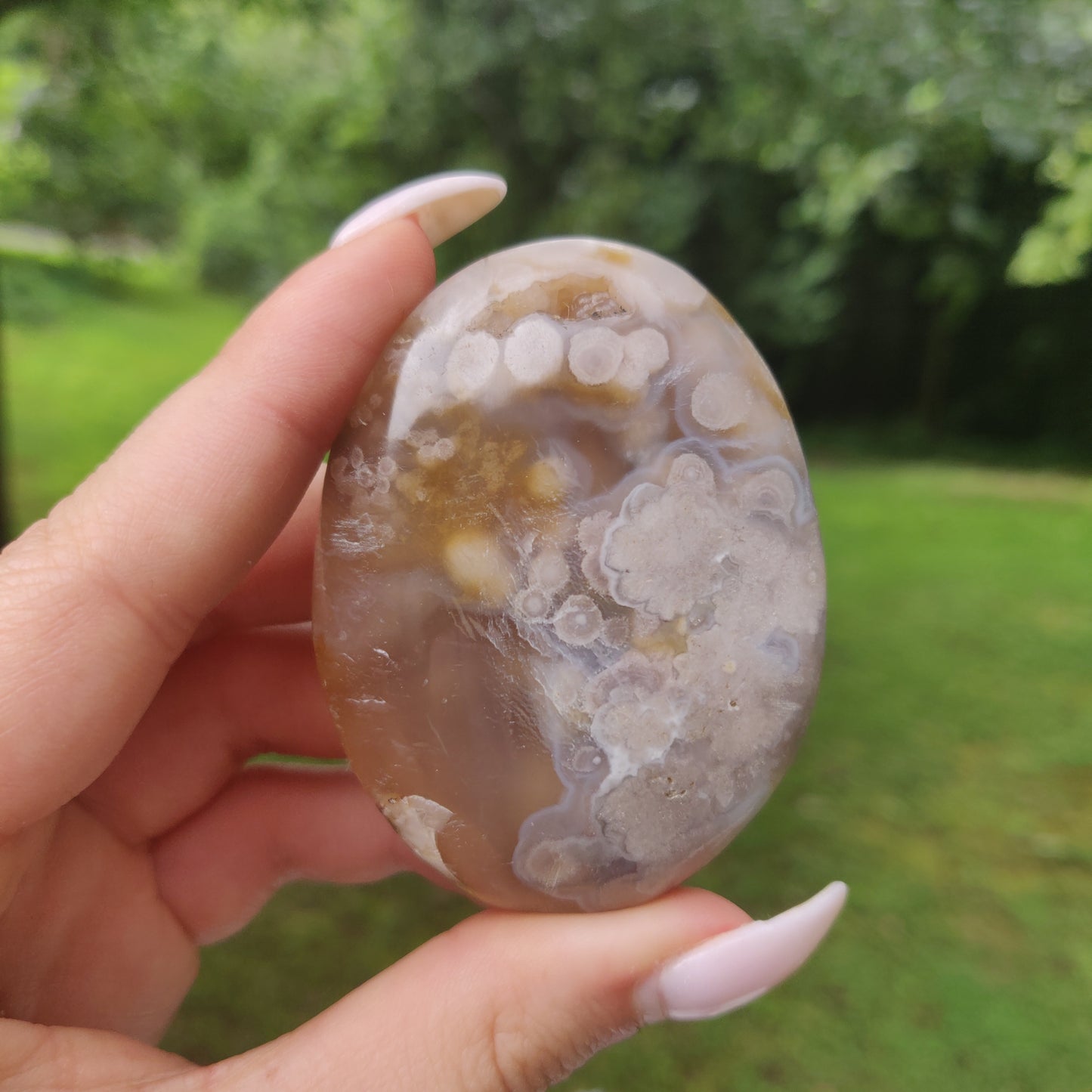 Flower Agate Palm Stone (#60) - Simply Affinity
