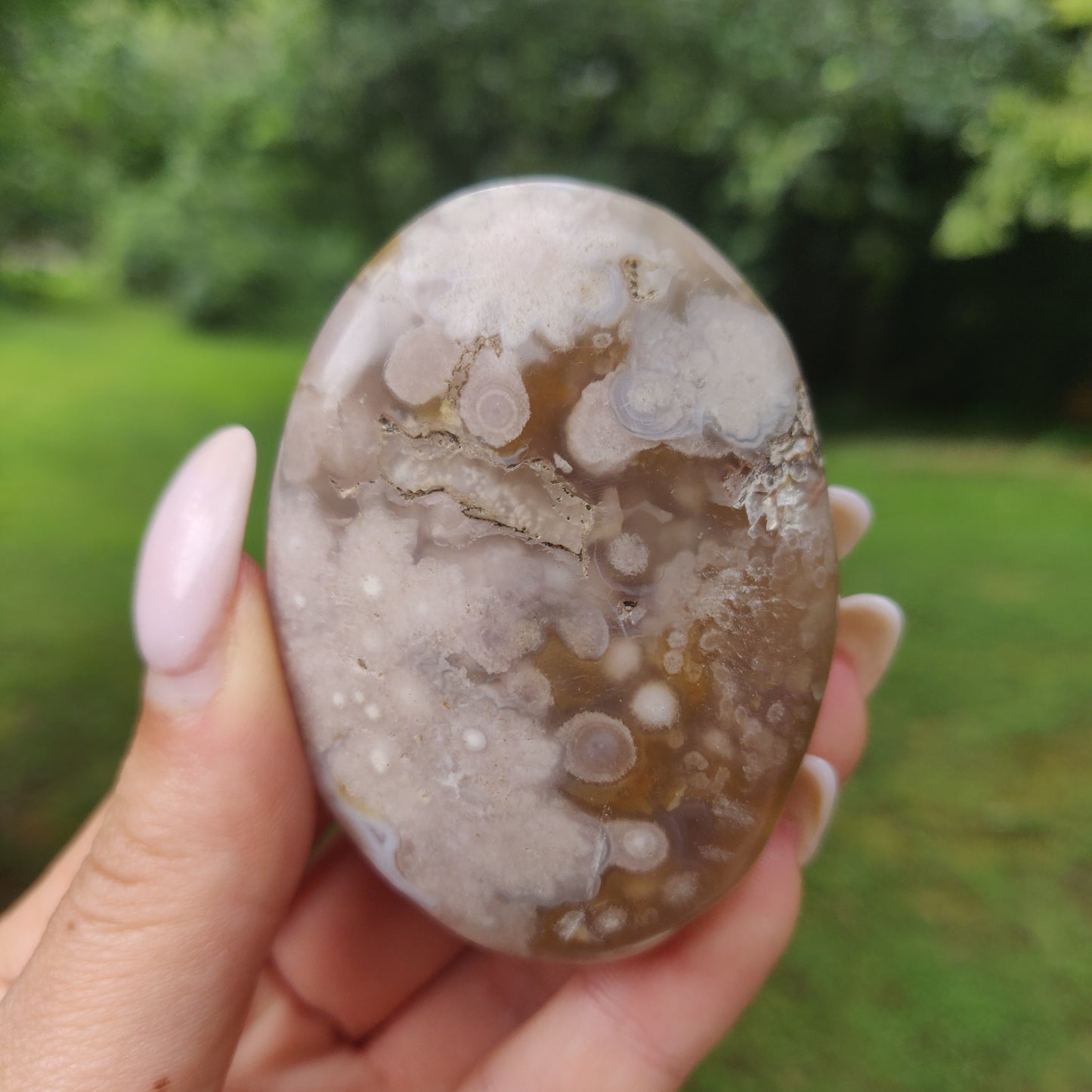 Flower Agate Palm Stone (#60) - Simply Affinity