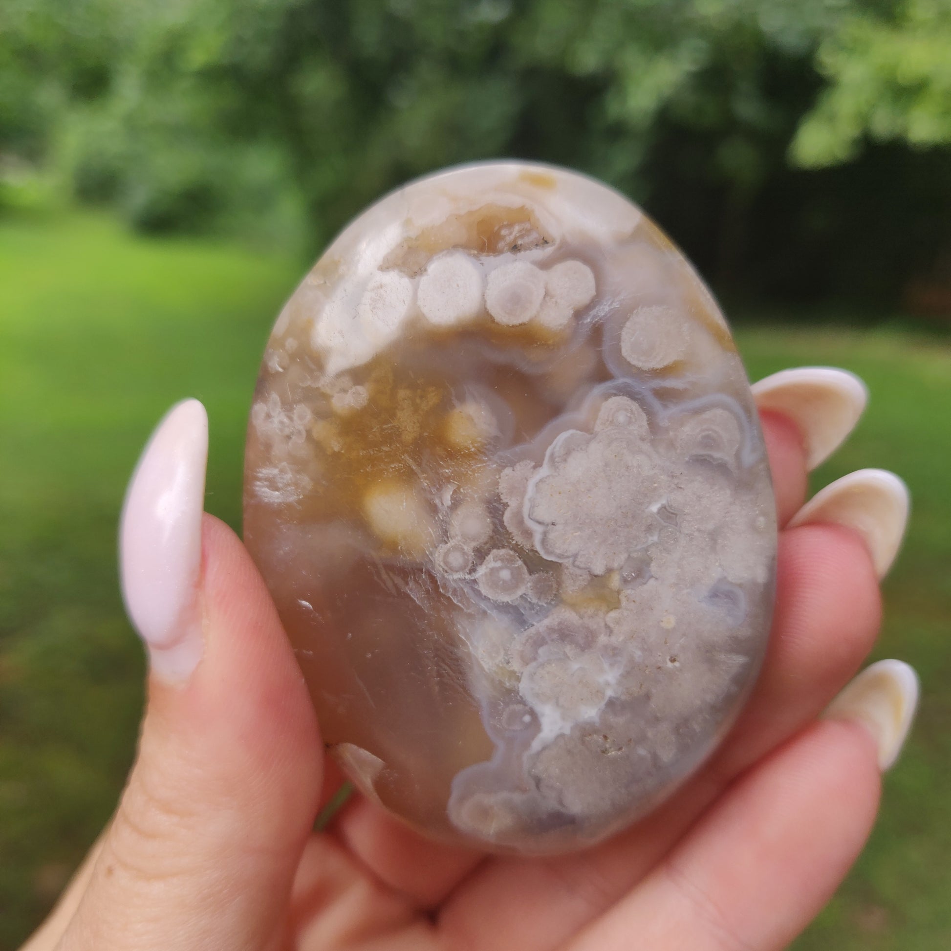 Flower Agate Palm Stone (#60) - Simply Affinity
