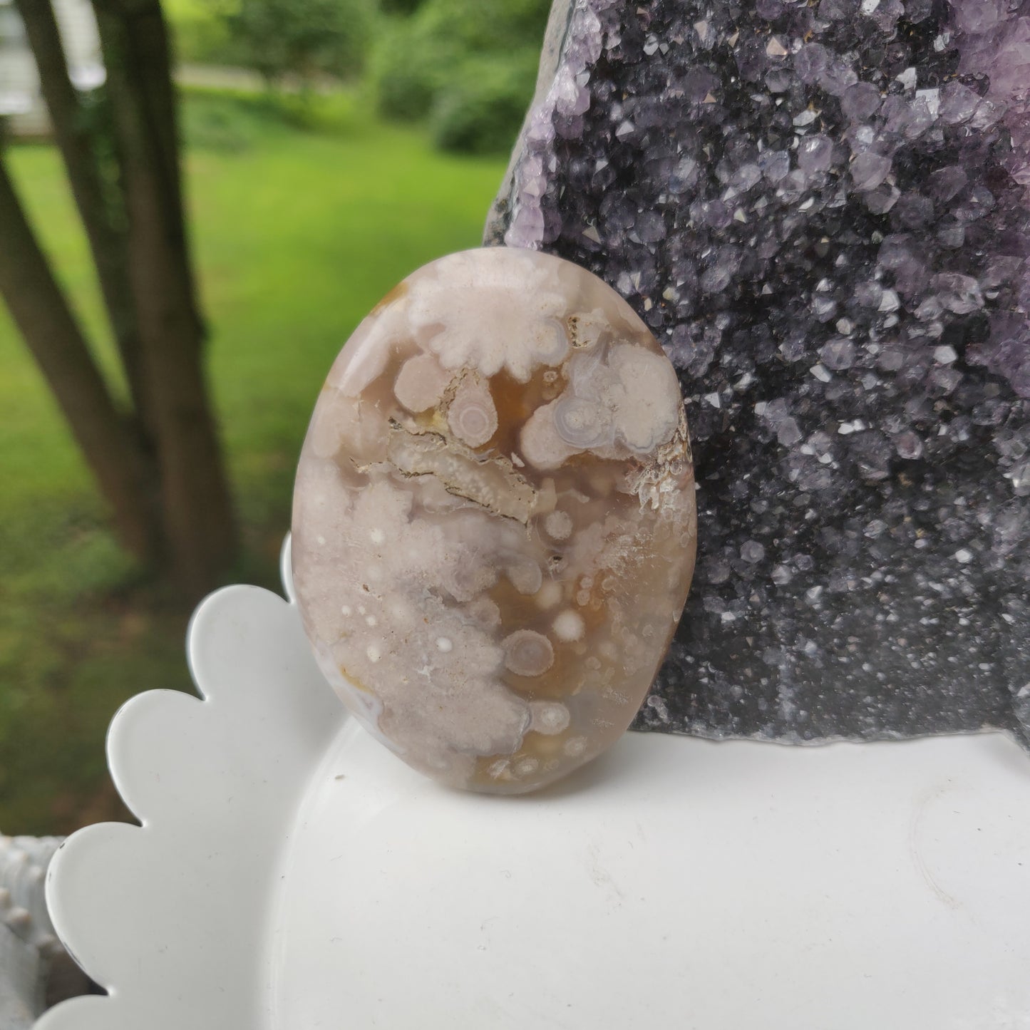 Flower Agate Palm Stone (#60) - Simply Affinity
