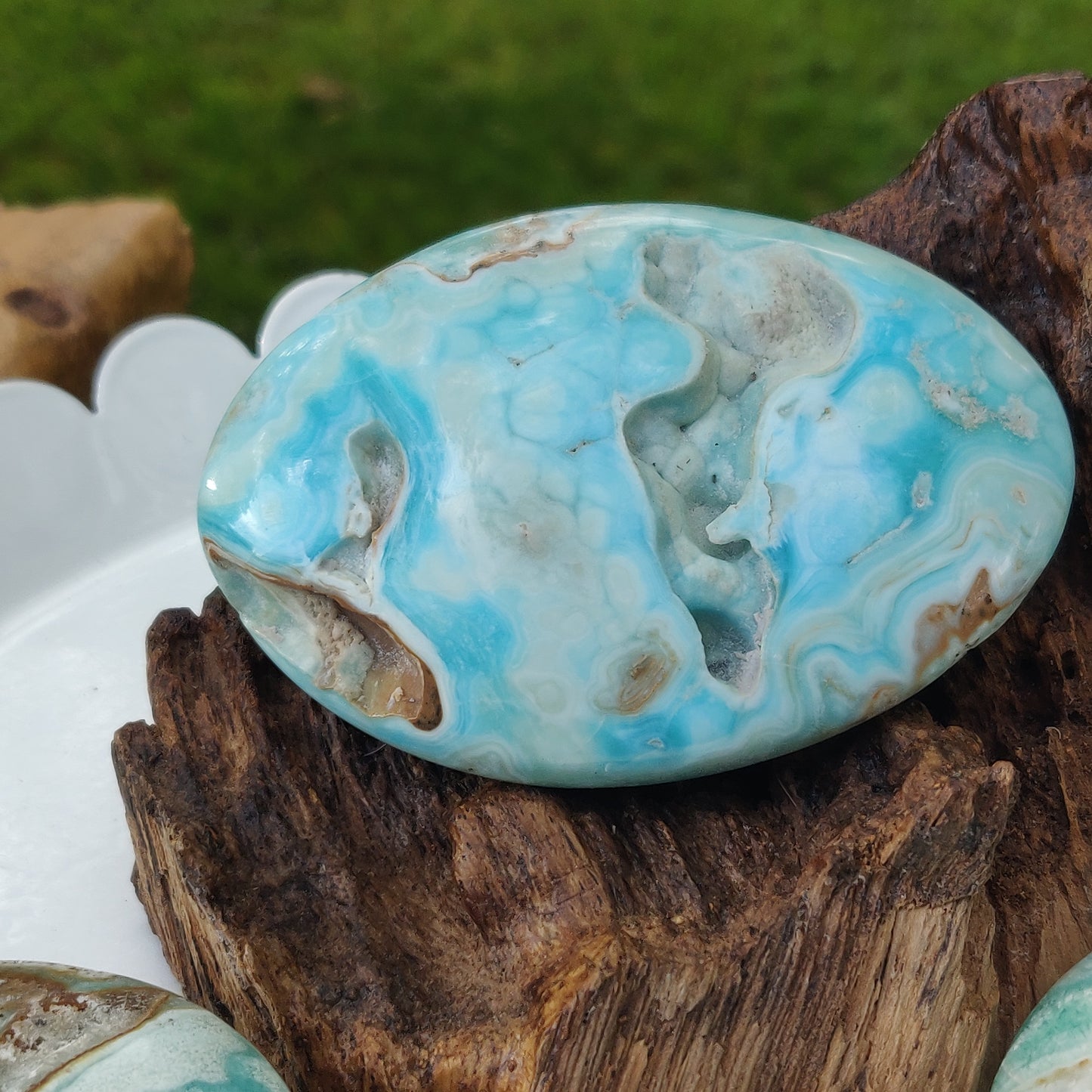 Blue Aragonite Palm Stone (#15) - Simply Affinity