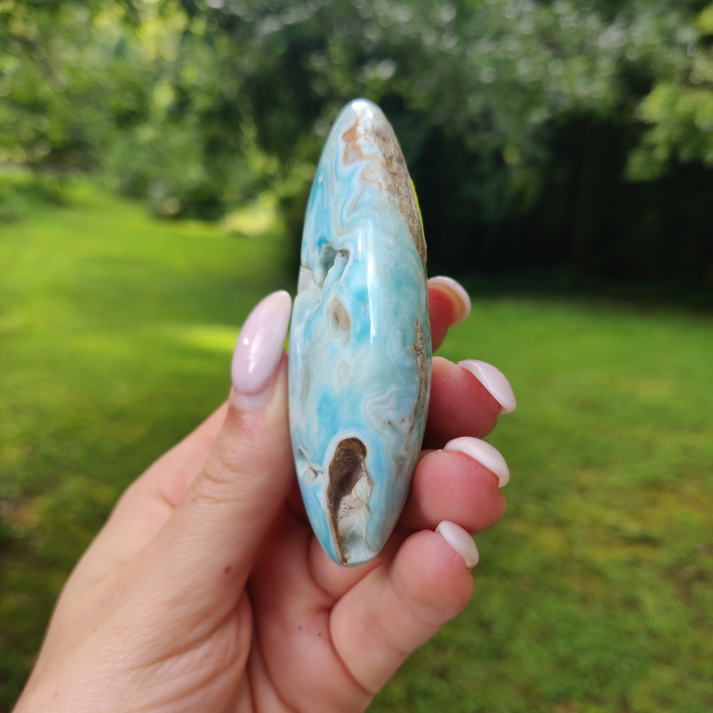 Blue Aragonite Palm Stone (#15) - Simply Affinity