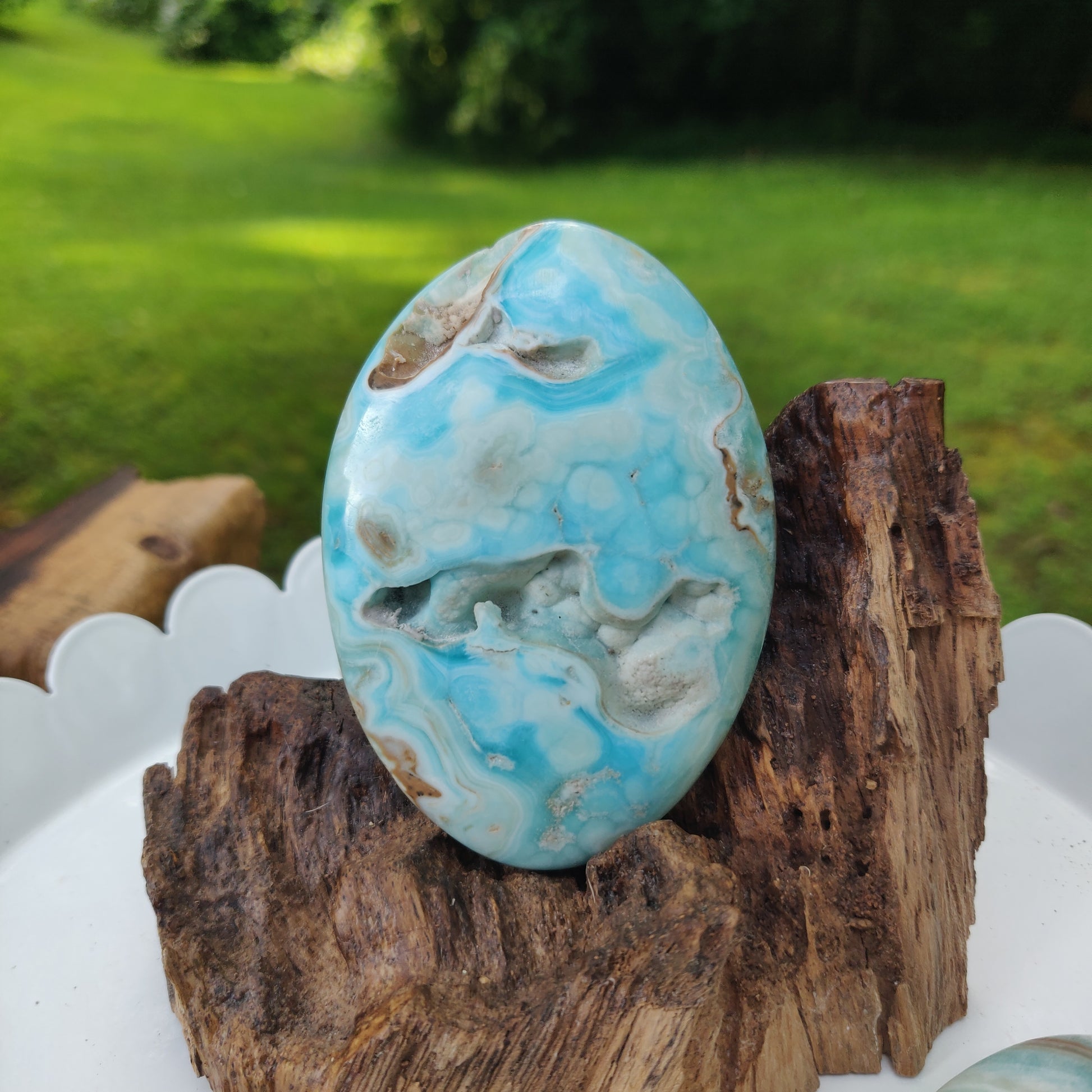 Blue Aragonite Palm Stone (#15) - Simply Affinity