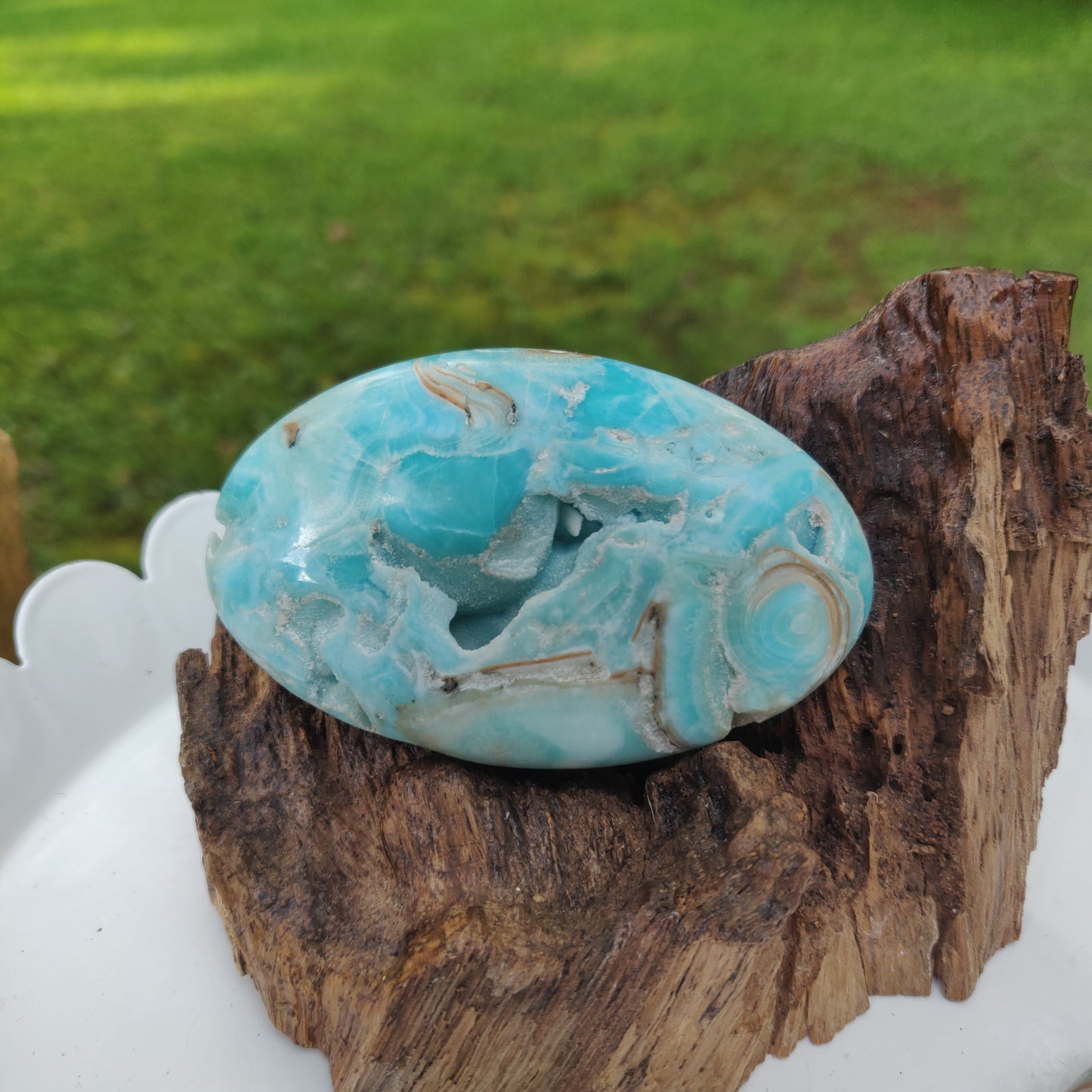 Blue Aragonite Palm Stone (#16) - Simply Affinity
