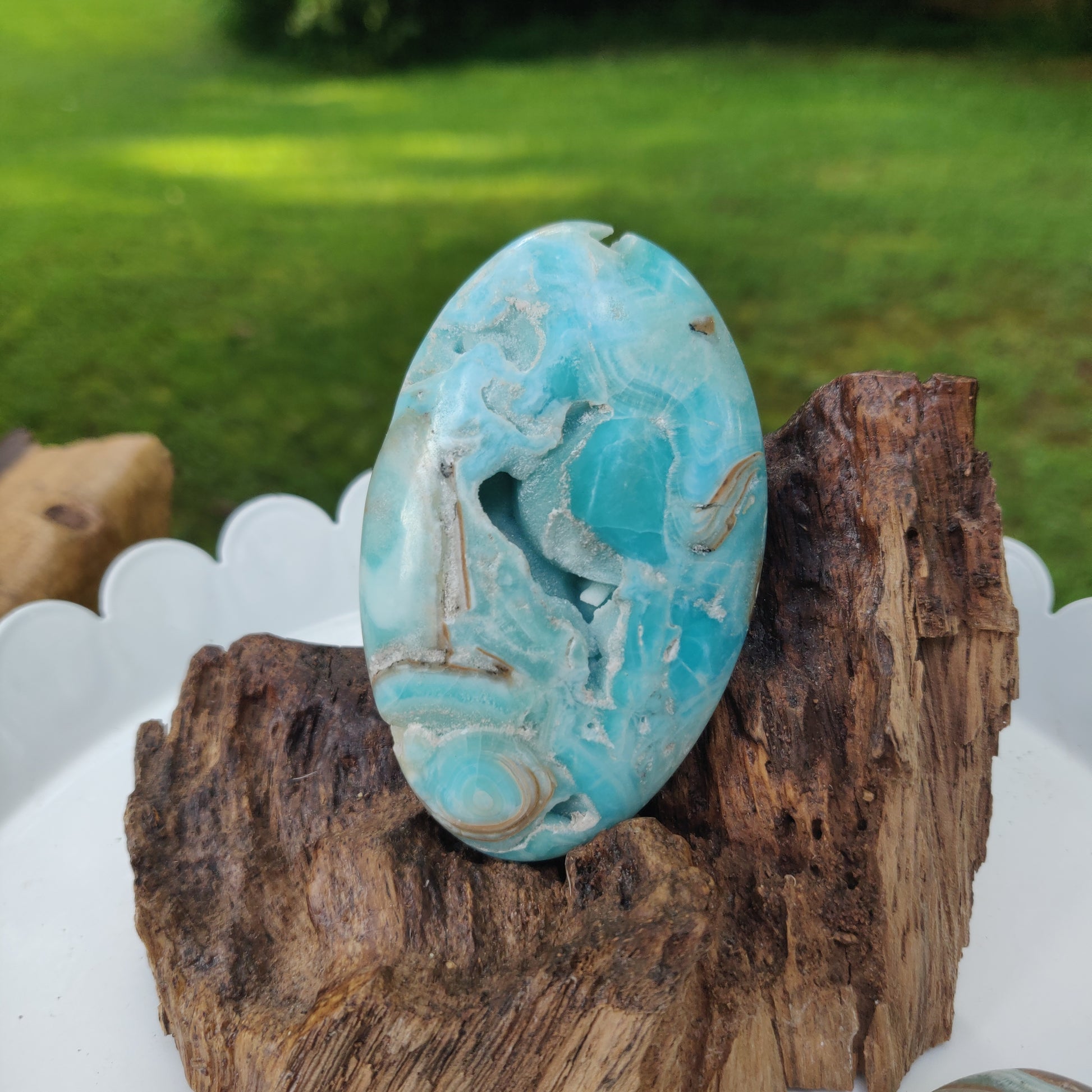 Blue Aragonite Palm Stone (#16) - Simply Affinity