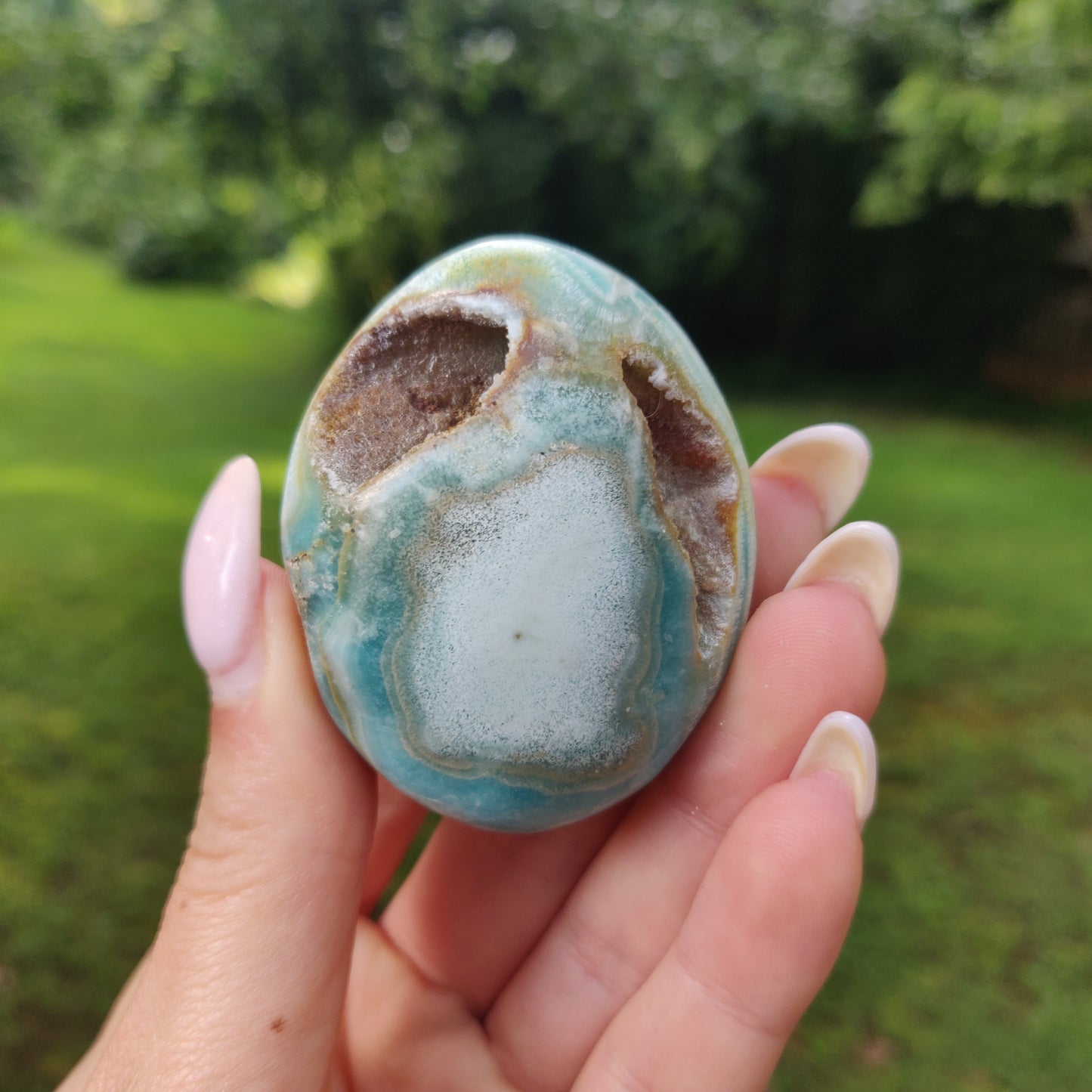 Blue Aragonite Palm Stone (#17) - Simply Affinity