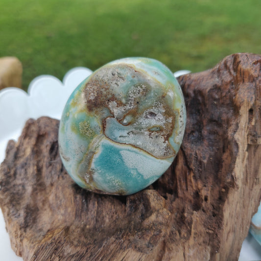 Blue Aragonite Palm Stone (#17) - Simply Affinity