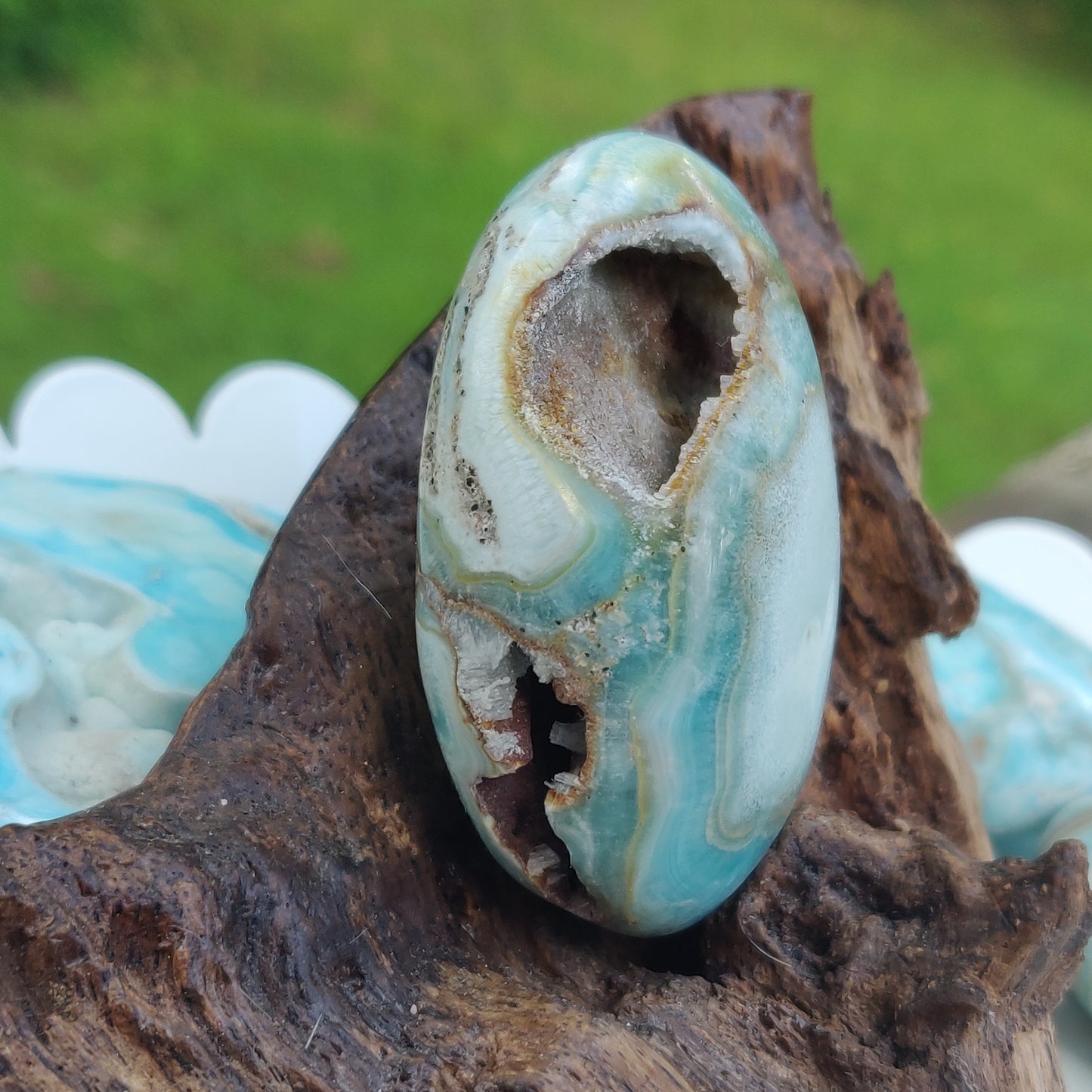 Blue Aragonite Palm Stone (#17) - Simply Affinity