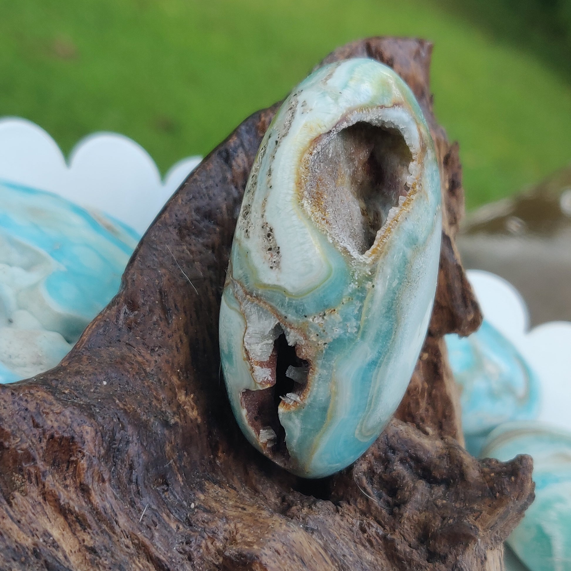 Blue Aragonite Palm Stone (#17) - Simply Affinity