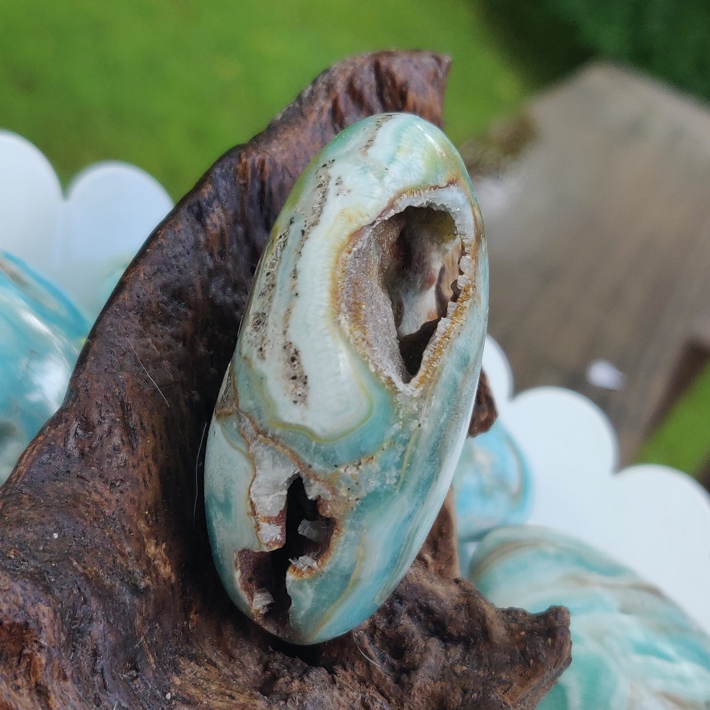 Blue Aragonite Palm Stone (#17) - Simply Affinity