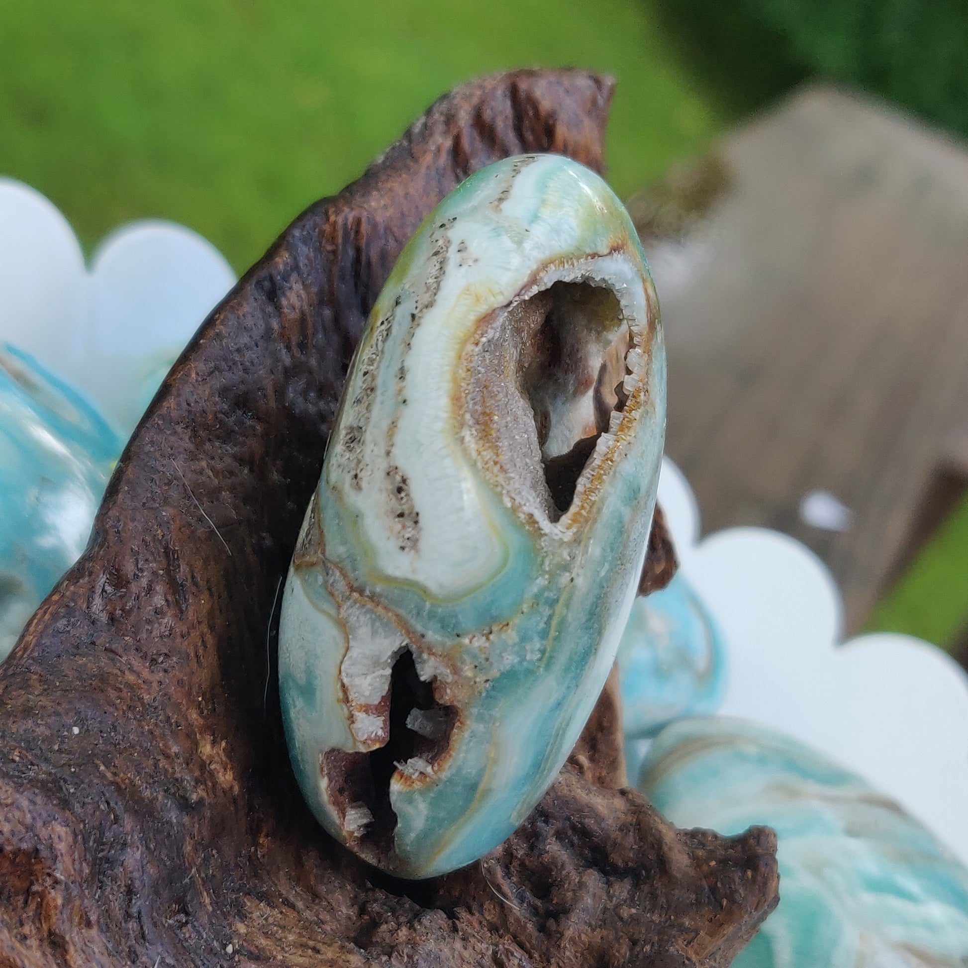Blue Aragonite Palm Stone (#17) - Simply Affinity
