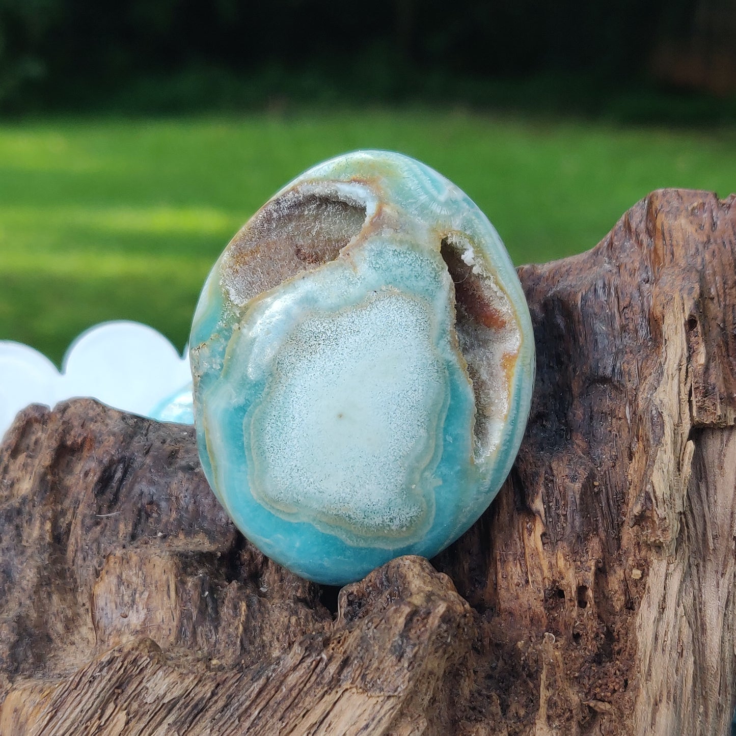 Blue Aragonite Palm Stone (#17) - Simply Affinity