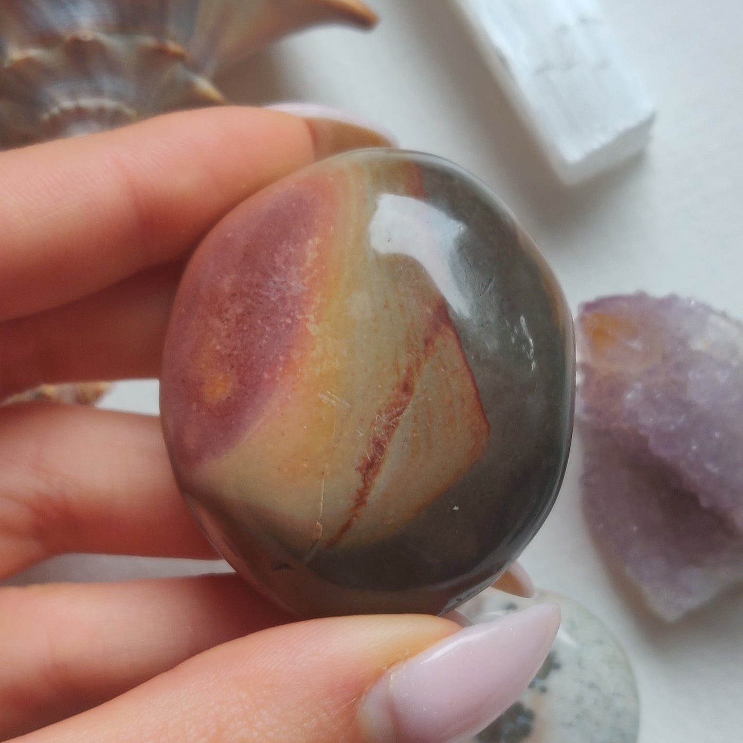 Polychrome Jasper Palm Stone (#8) - Simply Affinity