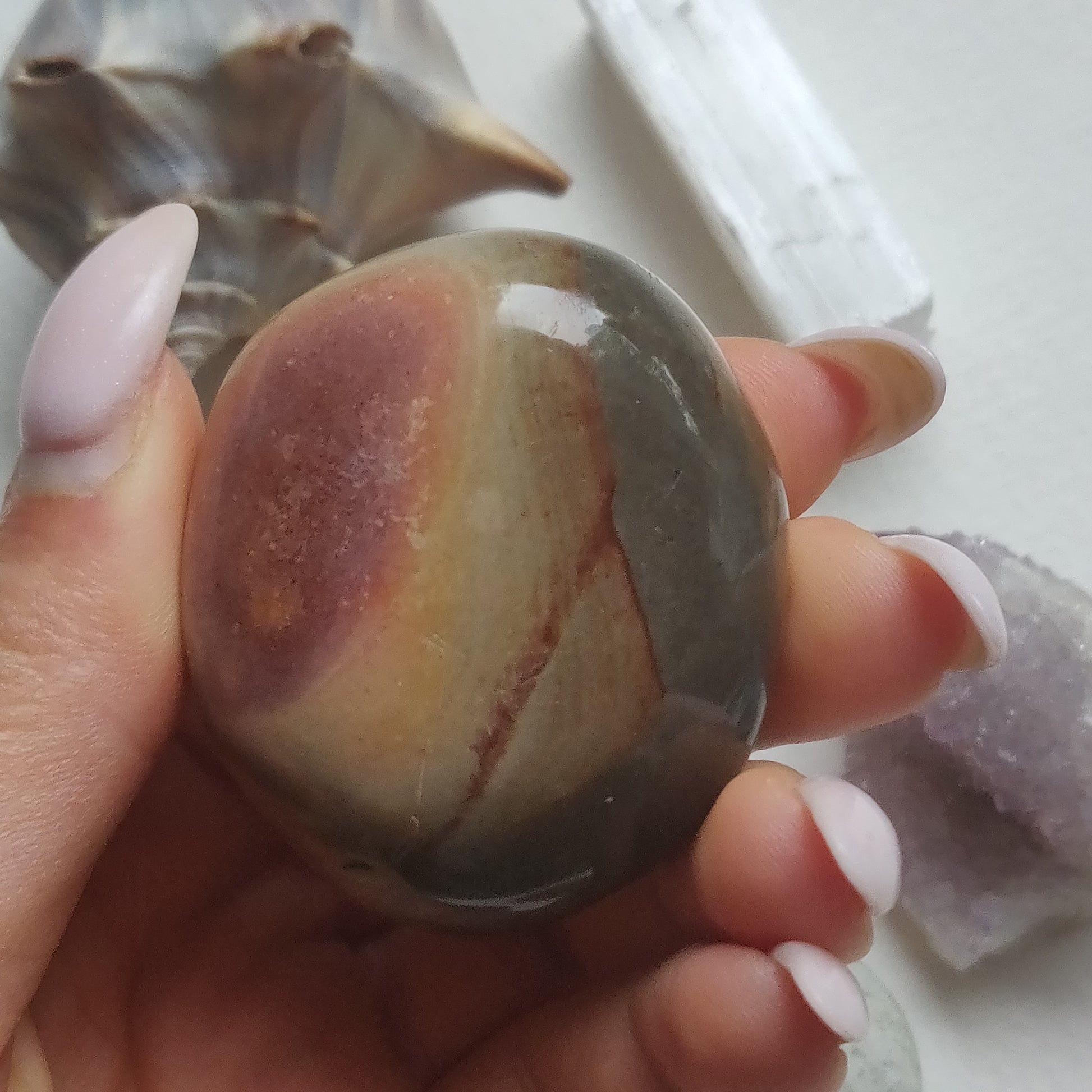 Polychrome Jasper Palm Stone (#8) - Simply Affinity