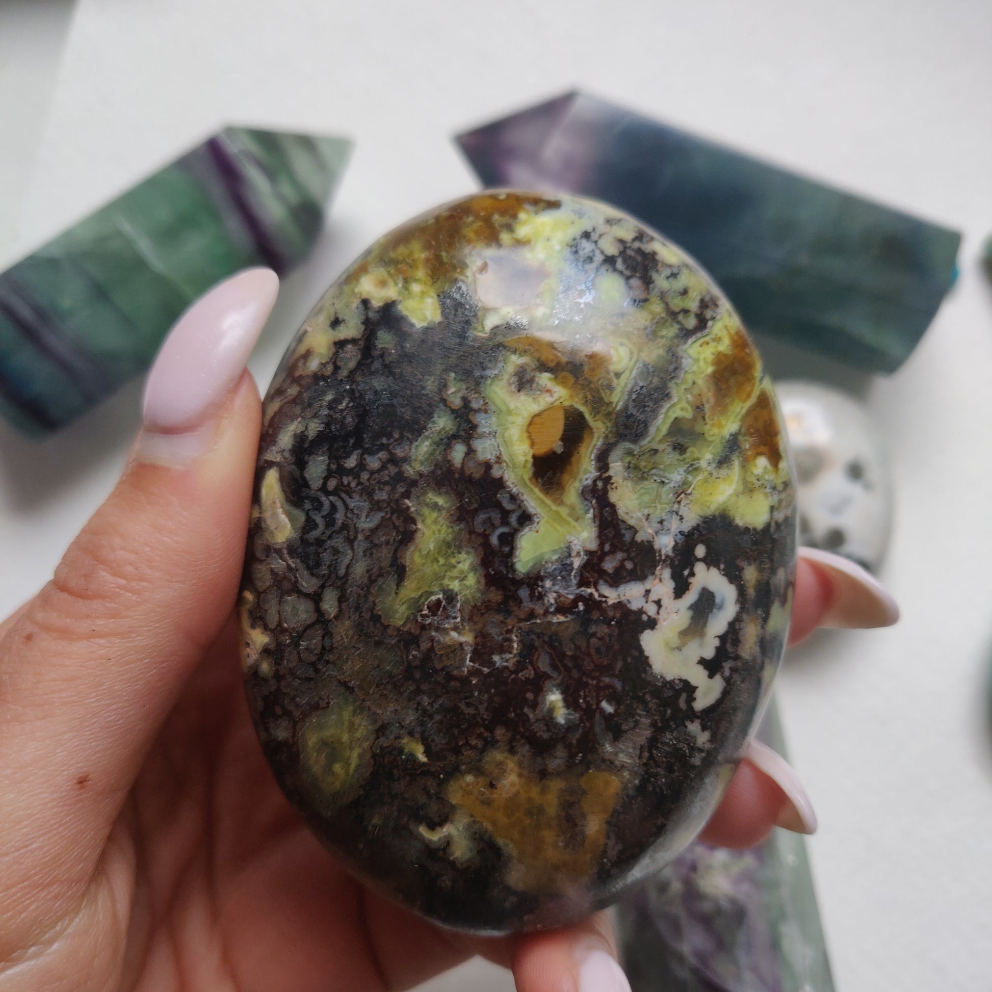 Matrix Green Opal Palm Stone (#1) - Simply Affinity
