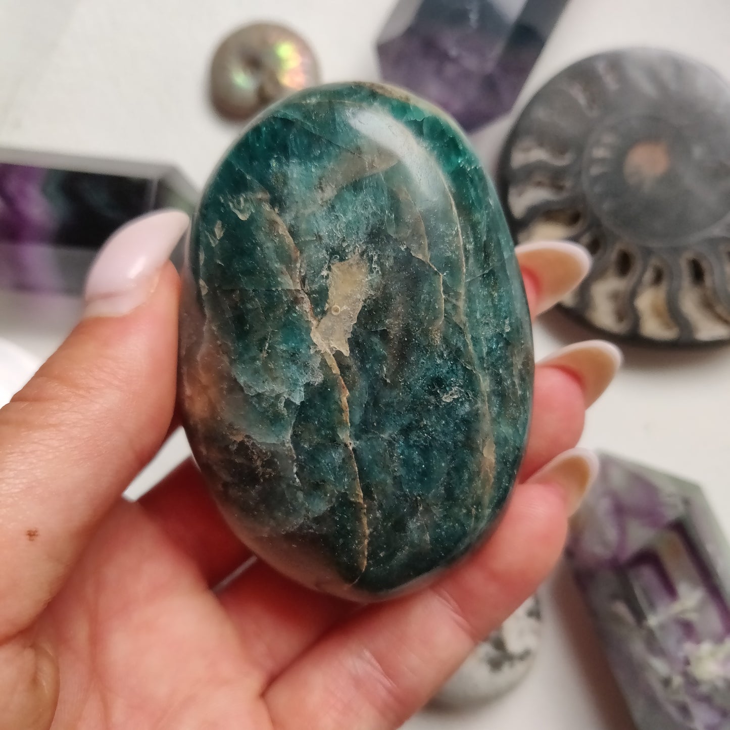 Blue Apatite Palm Stone (#1) - Simply Affinity