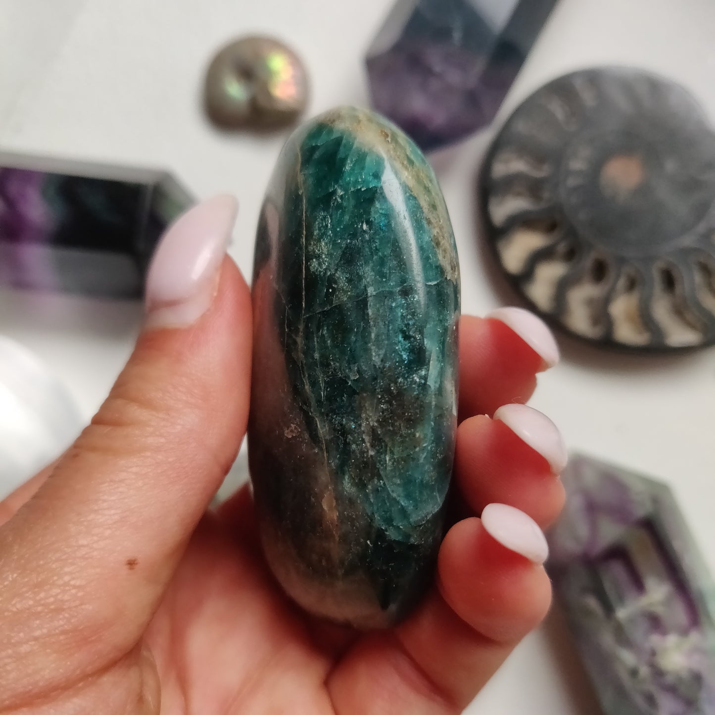 Blue Apatite Palm Stone (#1) - Simply Affinity