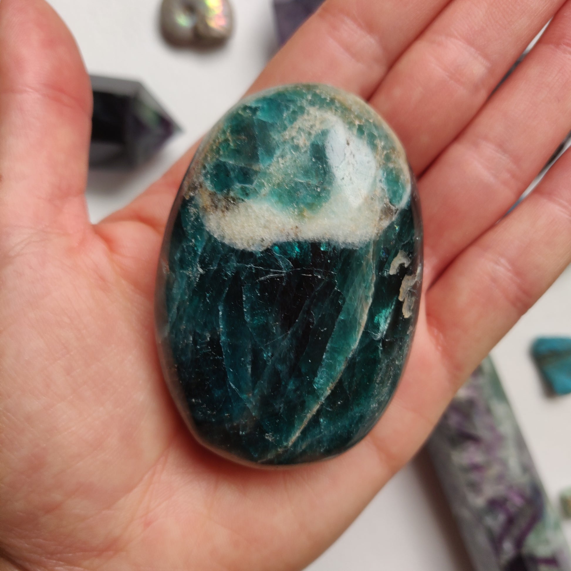 Blue Apatite Palm Stone (#1) - Simply Affinity