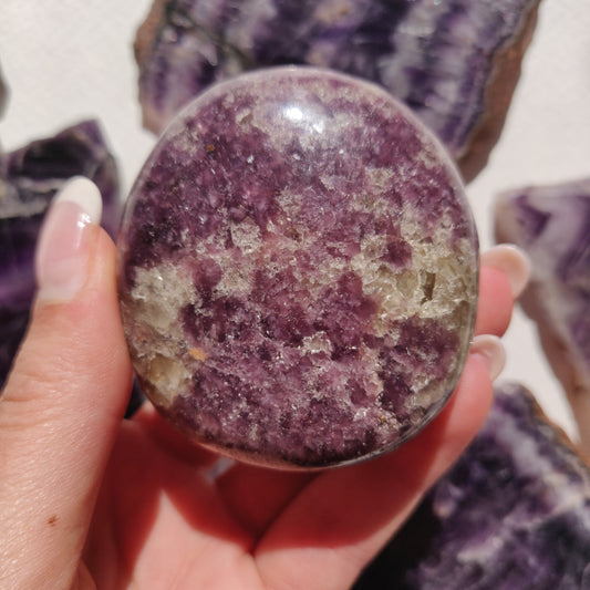 Lepidolite Palm Stone (#1) - Simply Affinity