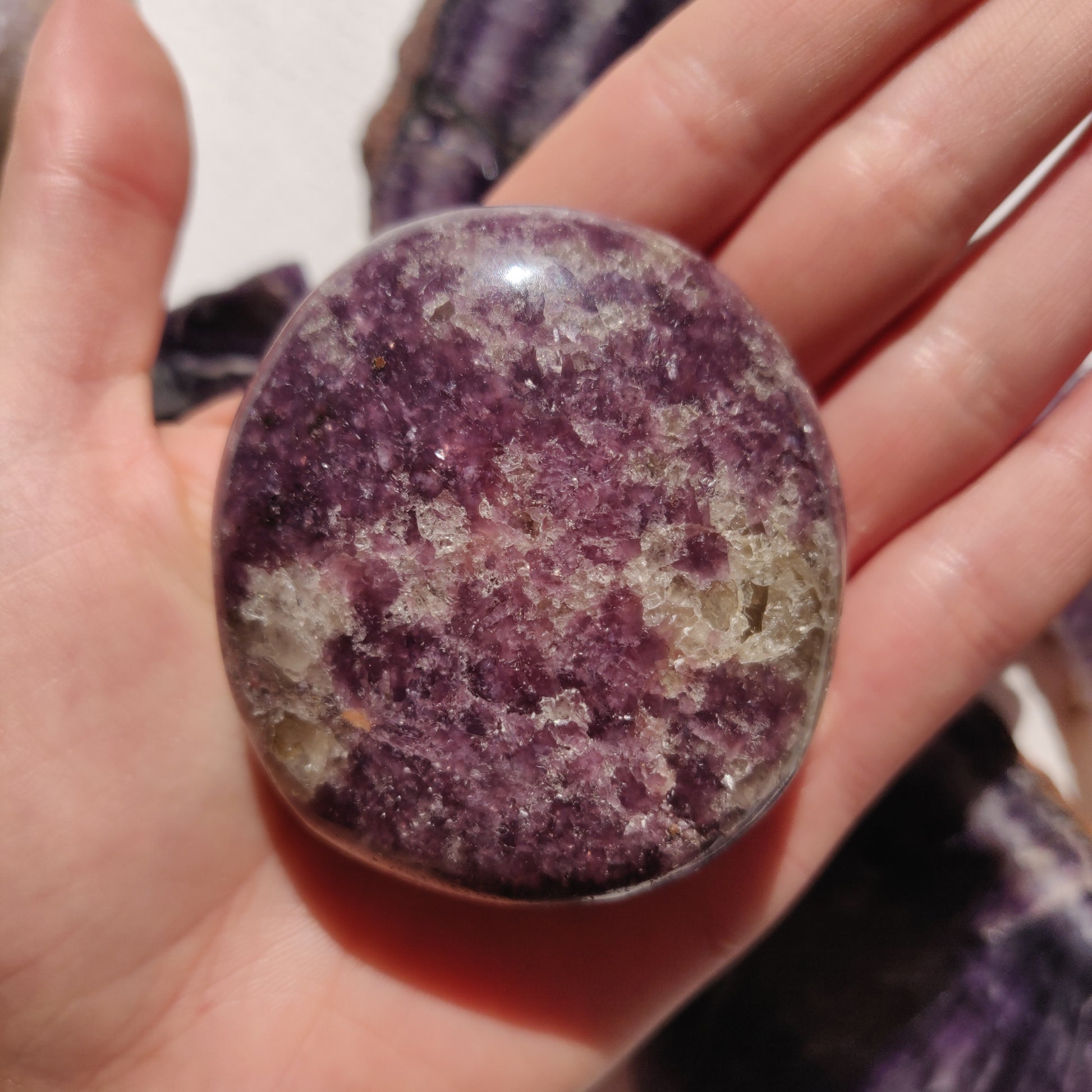 Lepidolite Palm Stone (#1) - Simply Affinity
