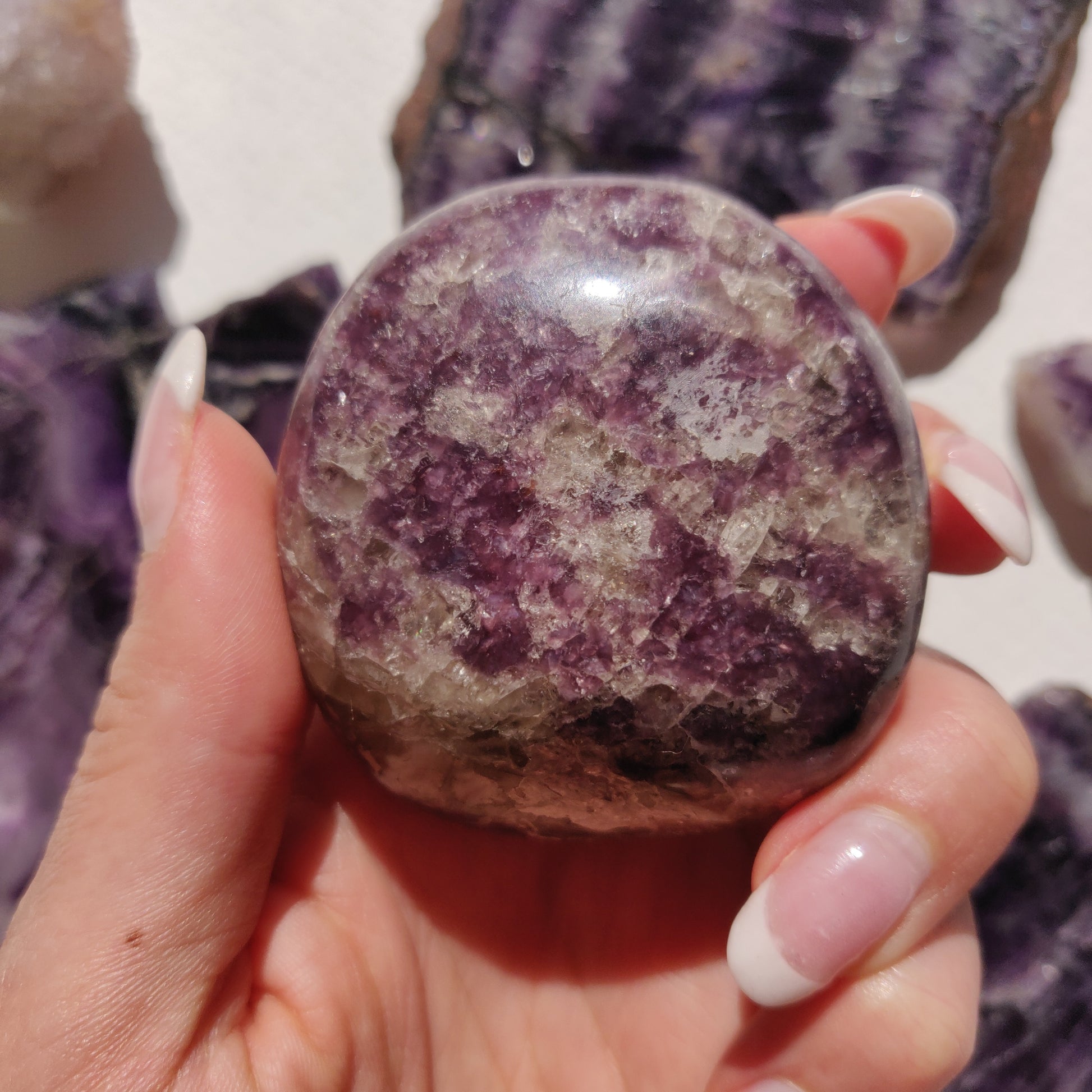 Lepidolite Palm Stone (#1) - Simply Affinity