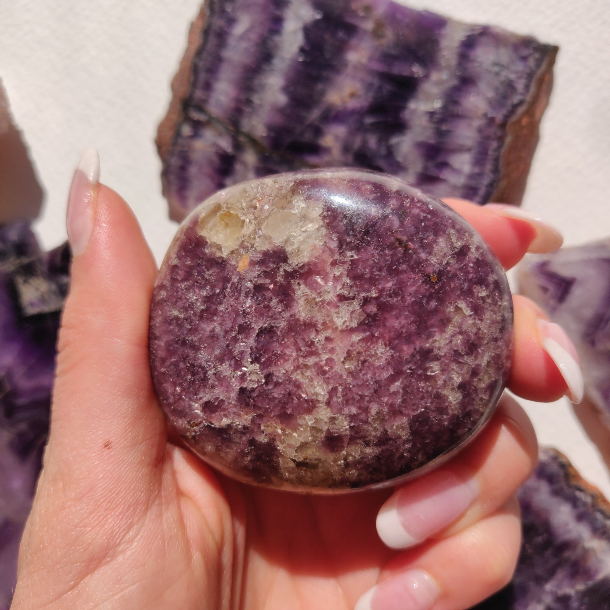 Lepidolite Palm Stone (#1) - Simply Affinity