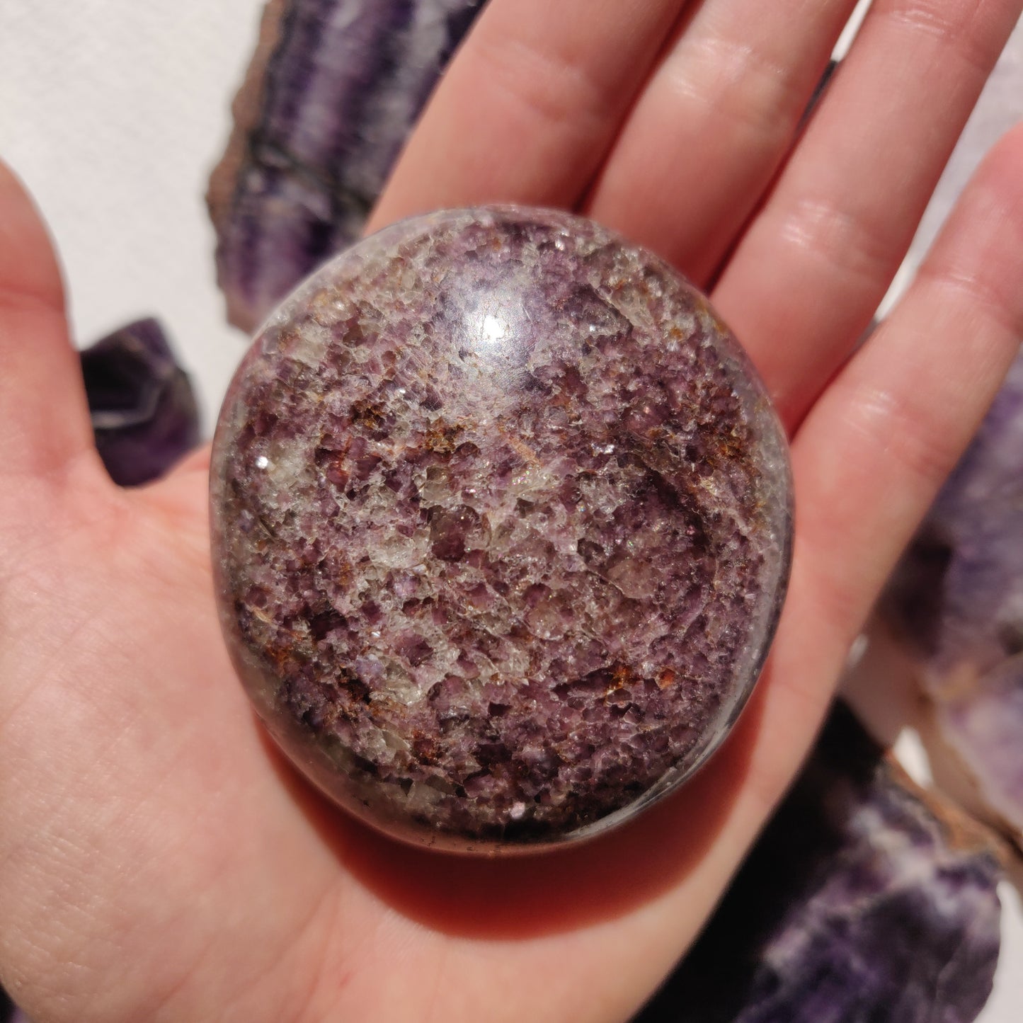 Lepidolite Palm Stone (#2) - Simply Affinity