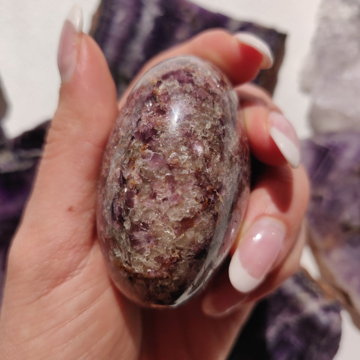 Lepidolite Palm Stone (#2) - Simply Affinity